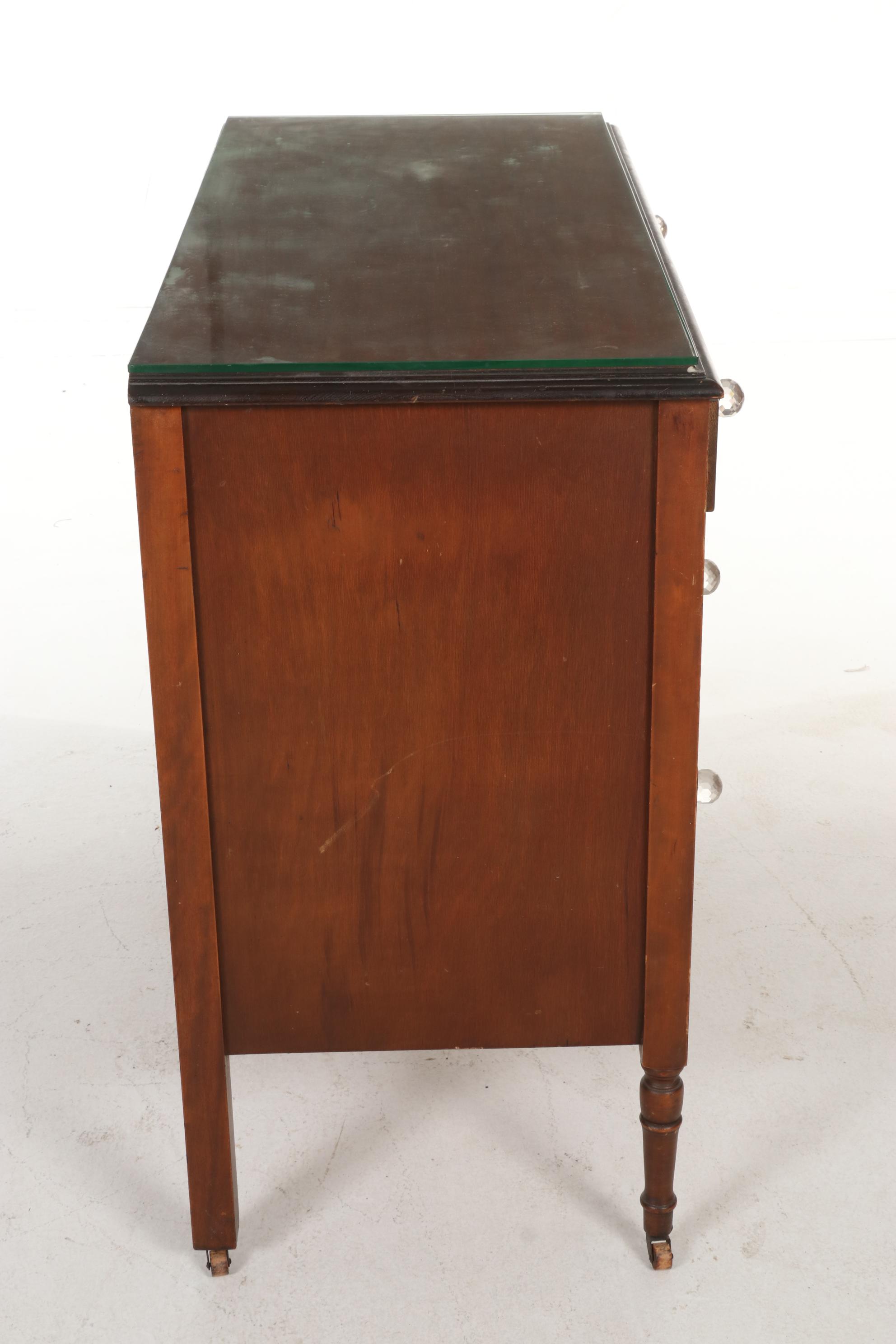 Three-Drawer Walnut Chest, Early 20th Century