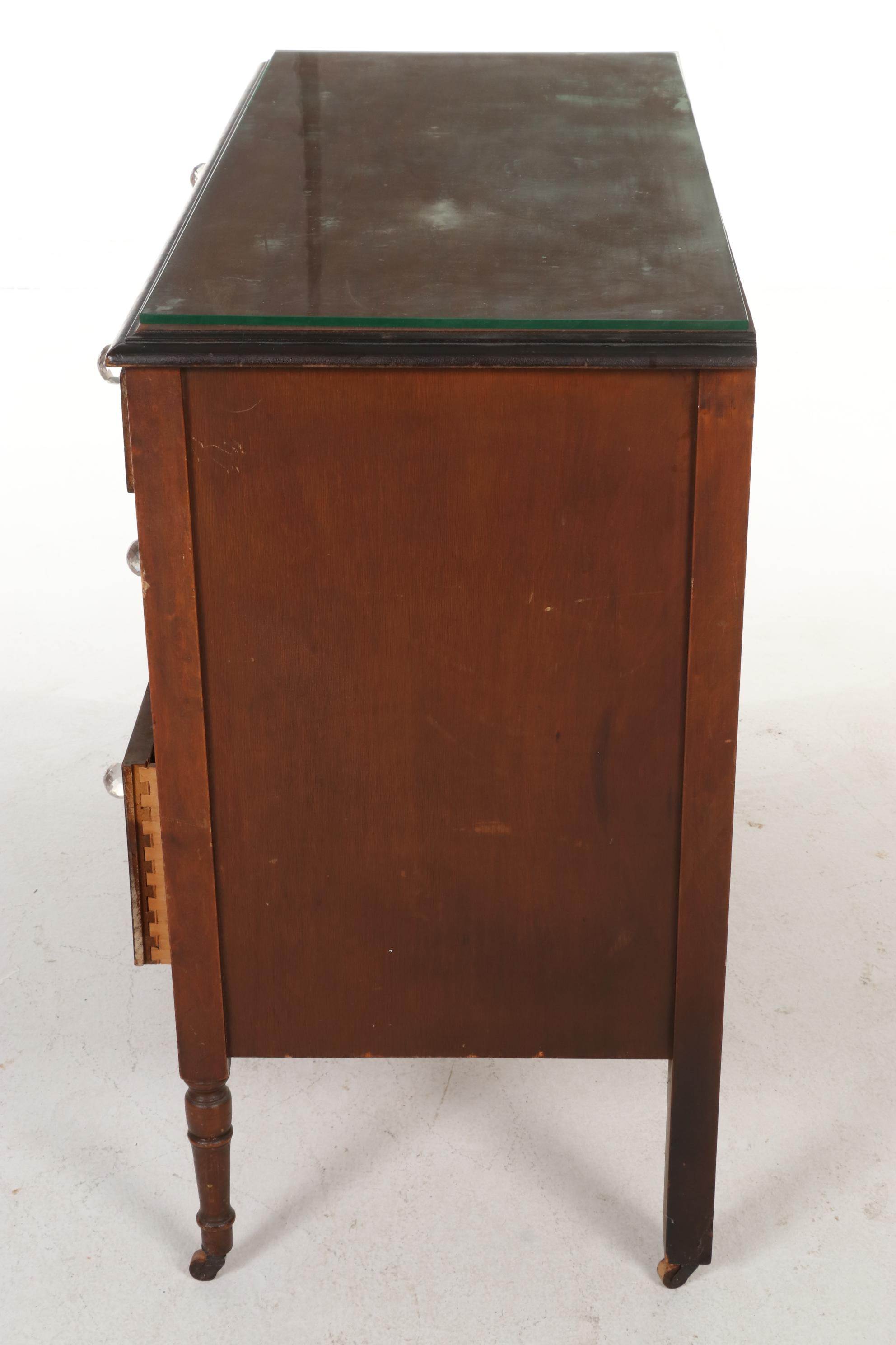 Three-Drawer Walnut Chest, Early 20th Century