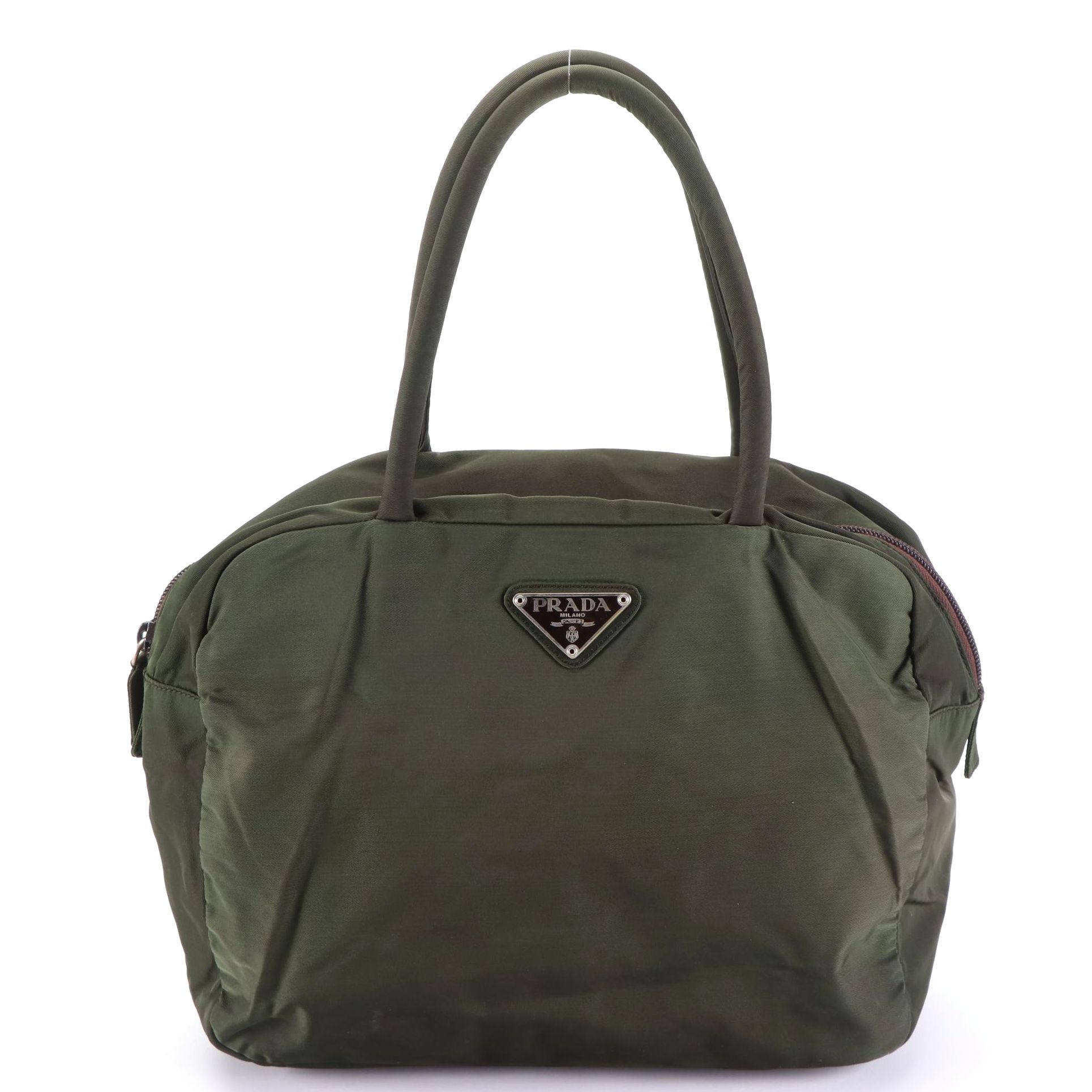 Prada Shoulder Bag in Dark Olive Tessuto Nylon