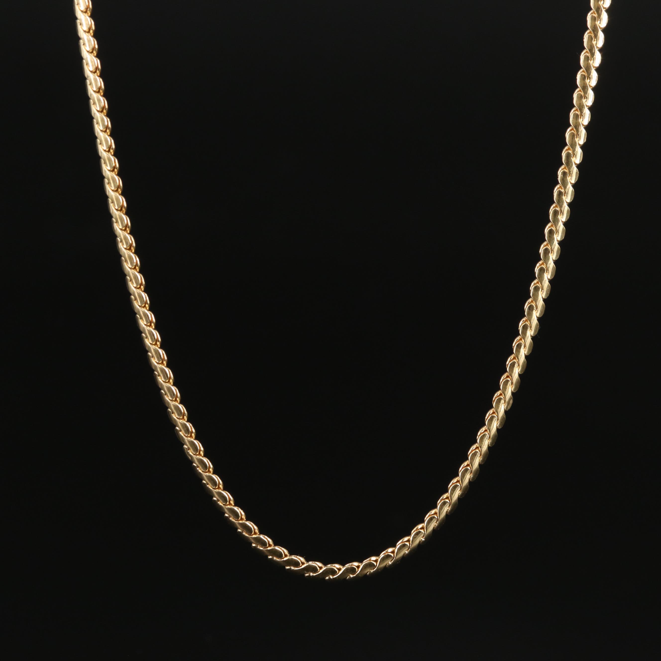 18K Serpentine Link Chain Necklace