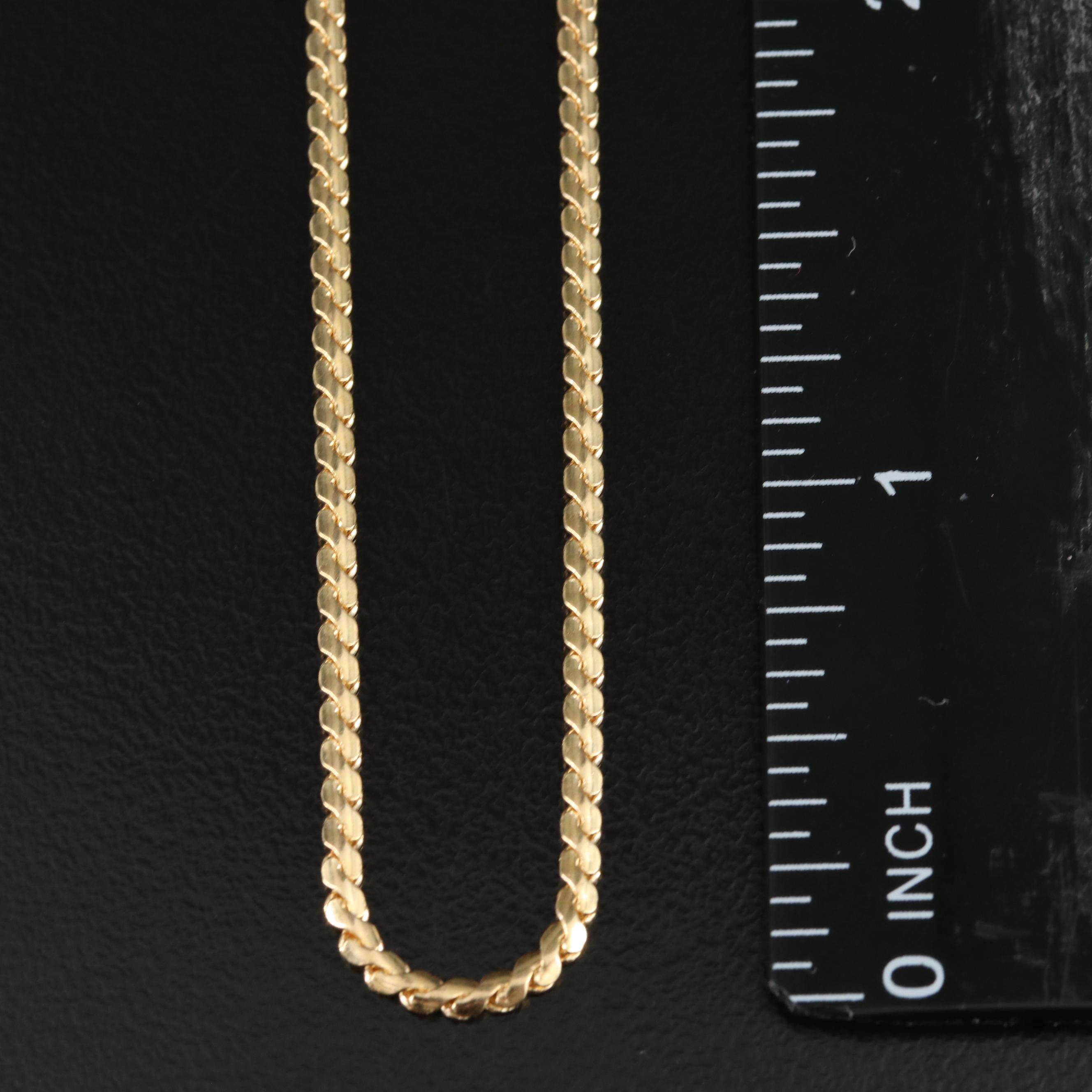18K Serpentine Link Chain Necklace