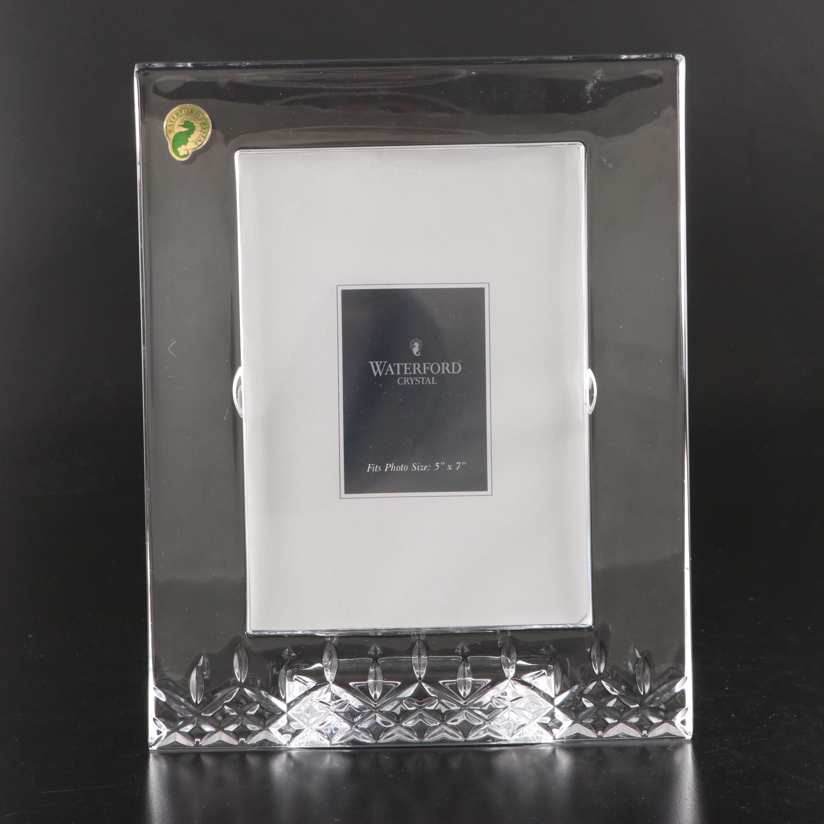 Waterford Crystal Angel and Football Player Figurines with Waterford Frame