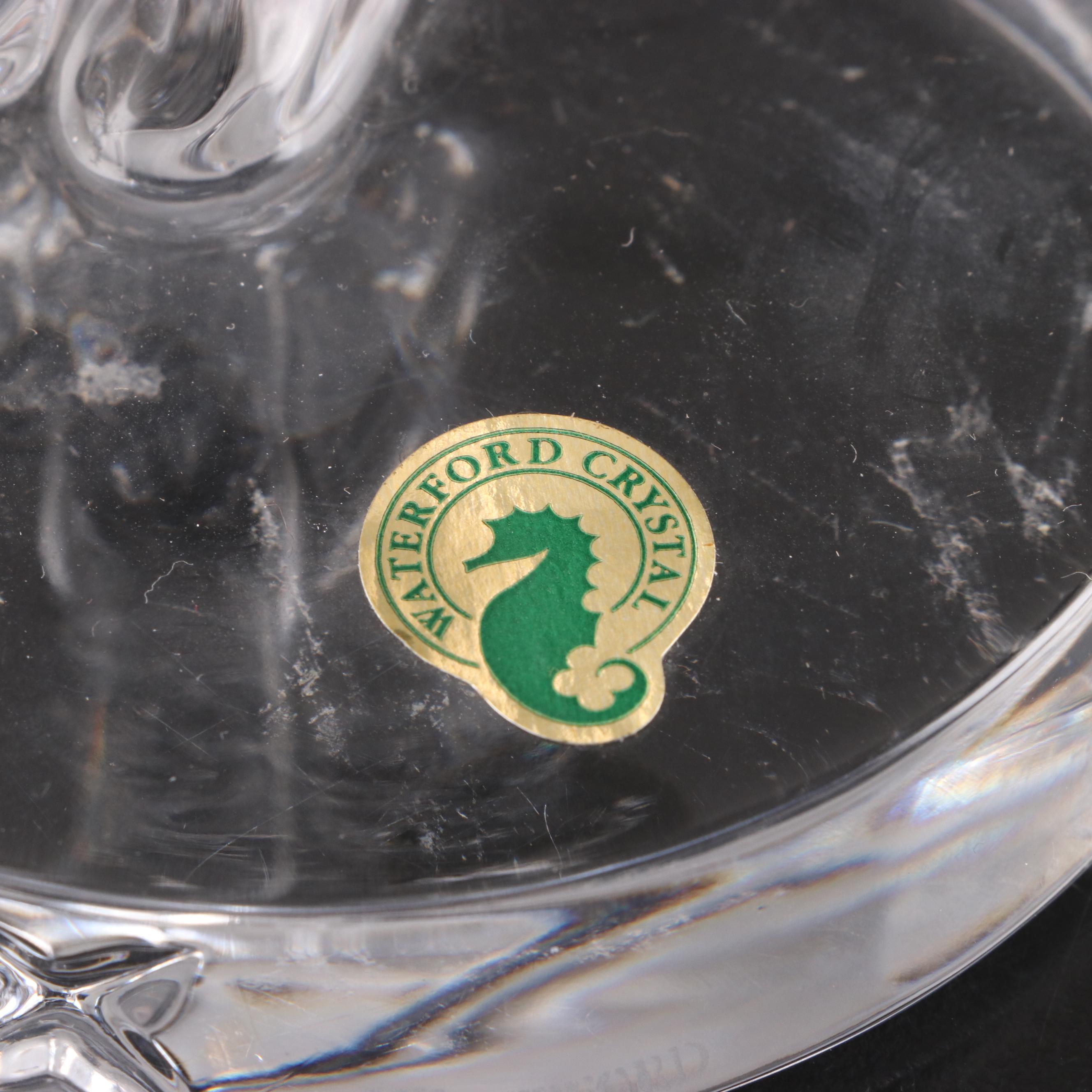 Waterford Crystal Angel and Football Player Figurines with Waterford Frame