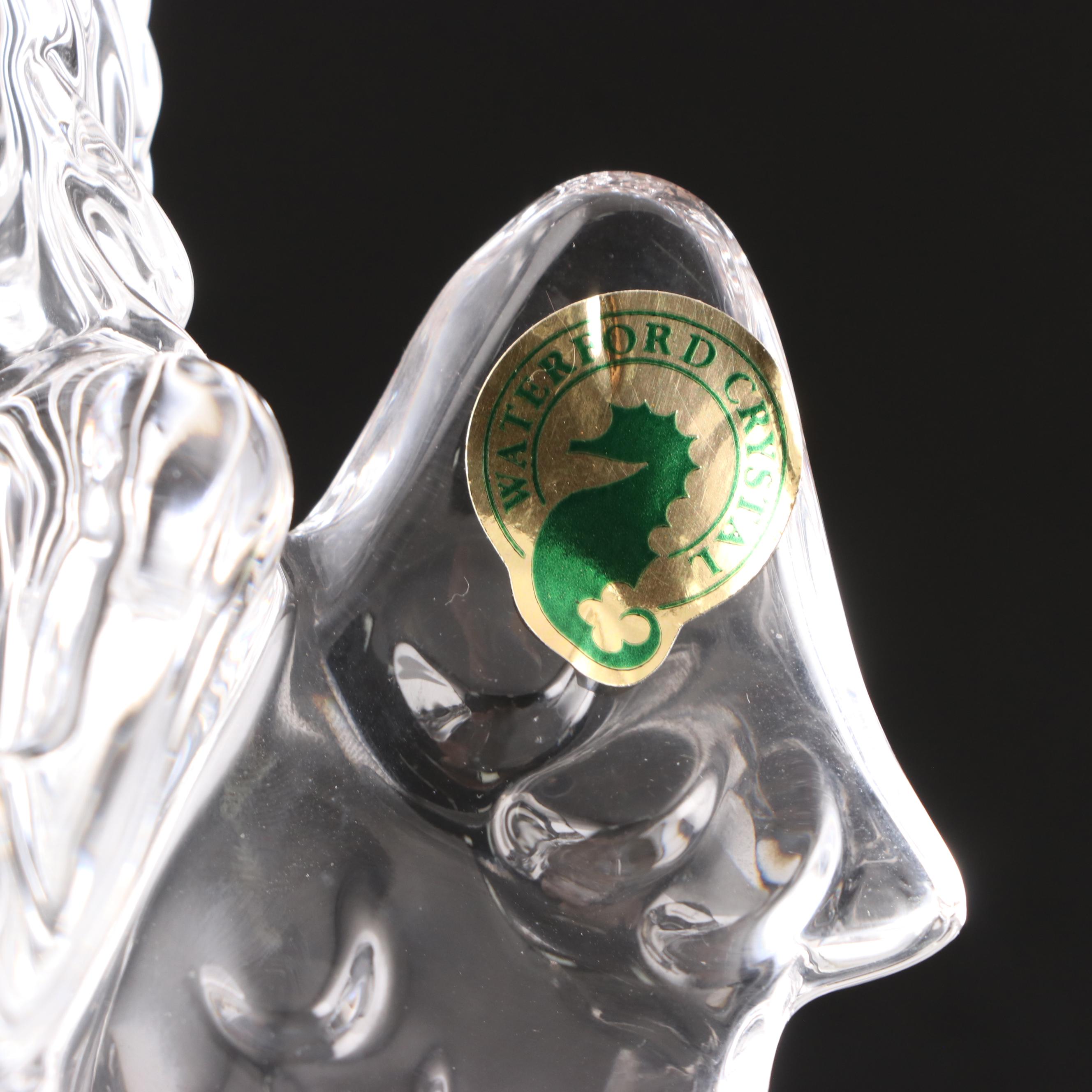 Waterford Crystal Angel and Football Player Figurines with Waterford Frame