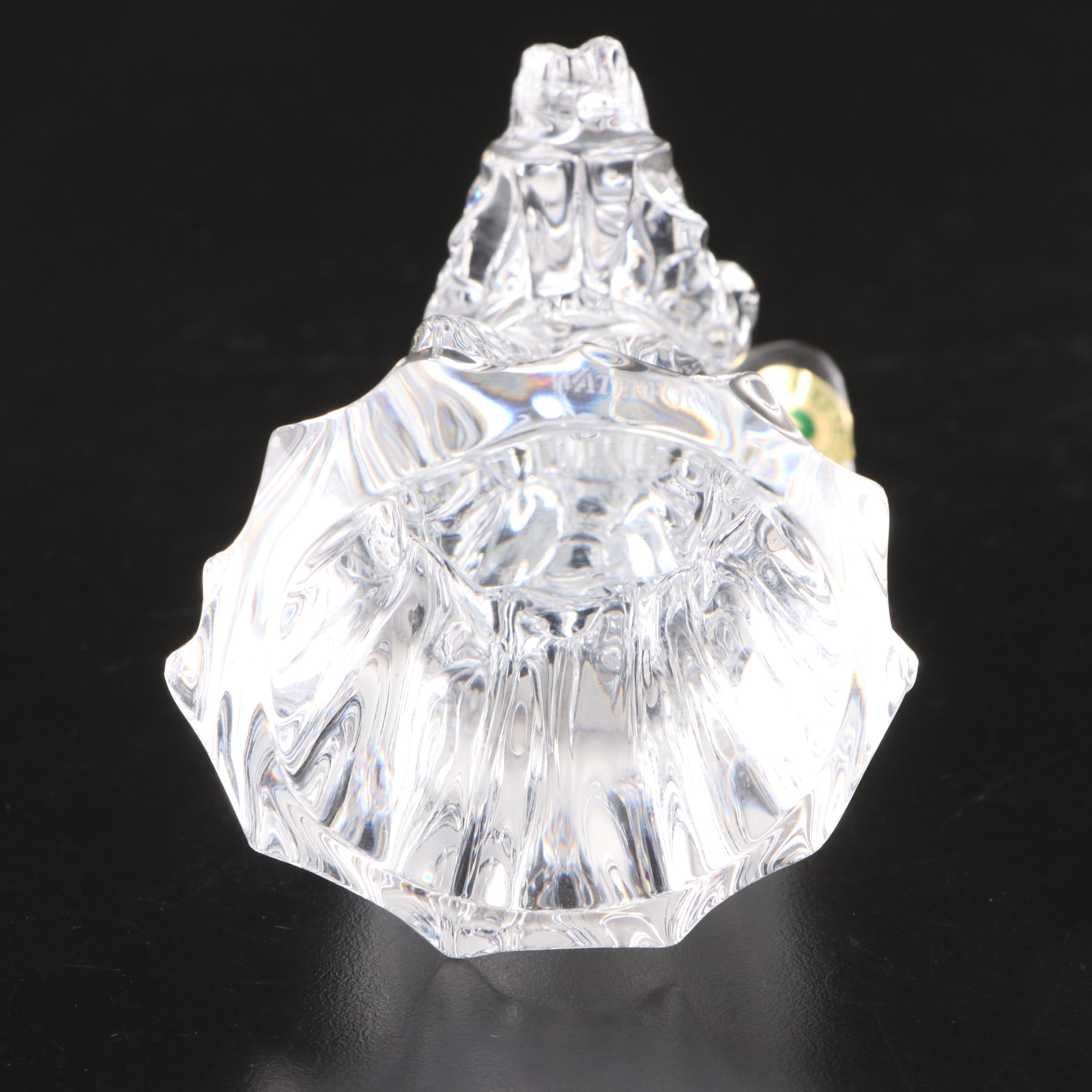 Waterford Crystal Angel and Football Player Figurines with Waterford Frame