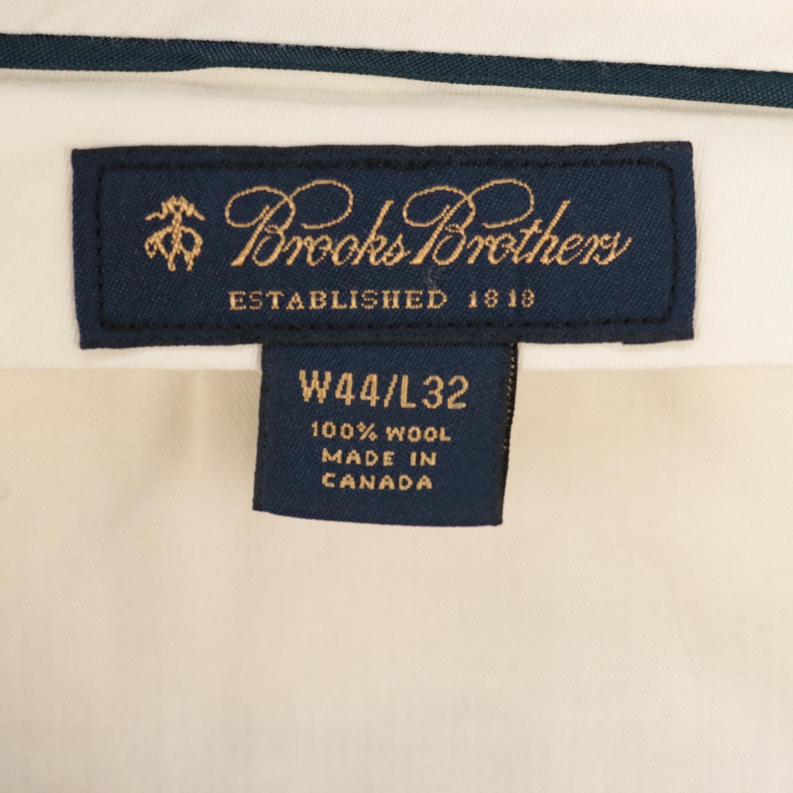Men's Brooks Brothers Khaki Pleat-Front Wool Trousers