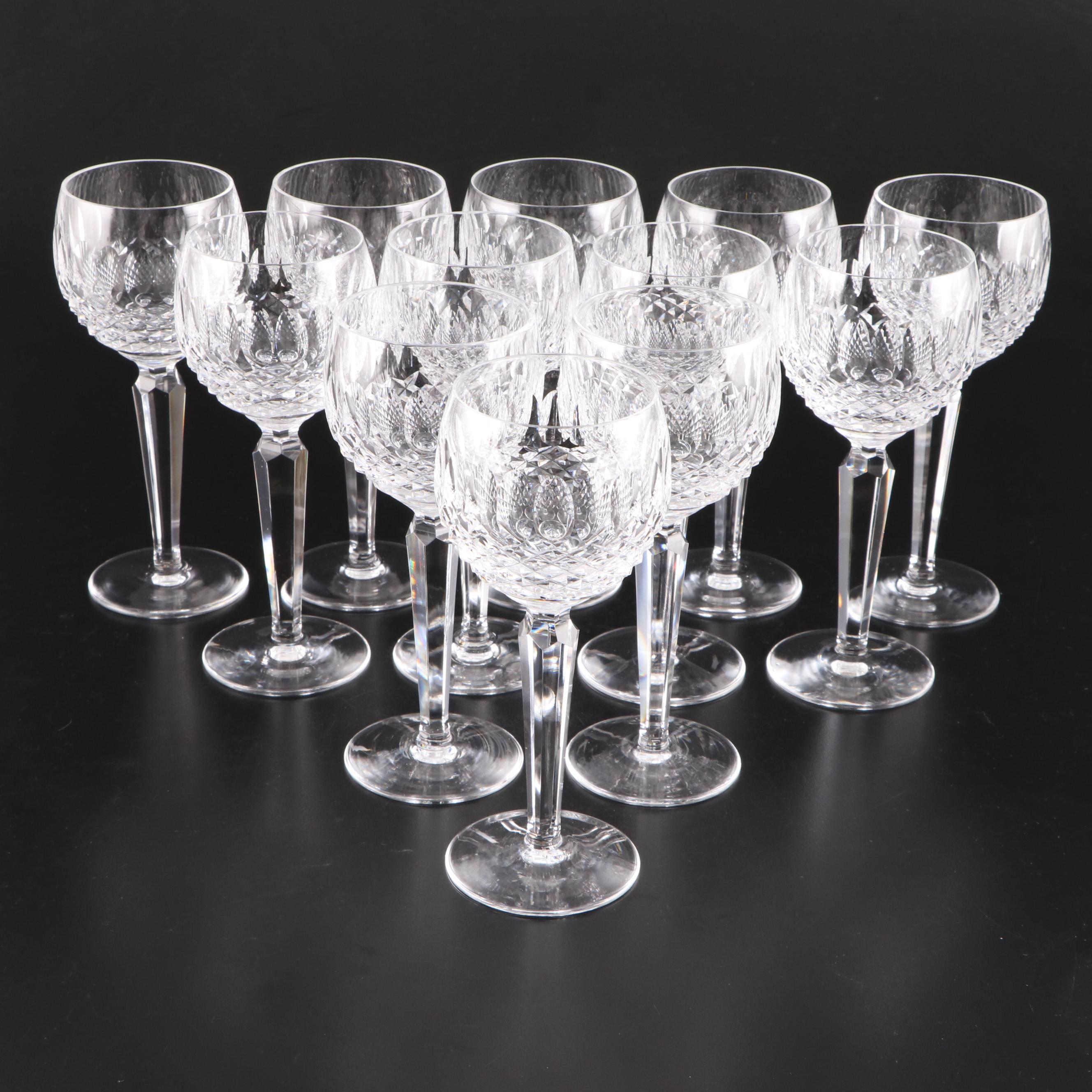 Waterford Crystal "Colleen" Wine Glasses, Champagne Coupes, and Snifter