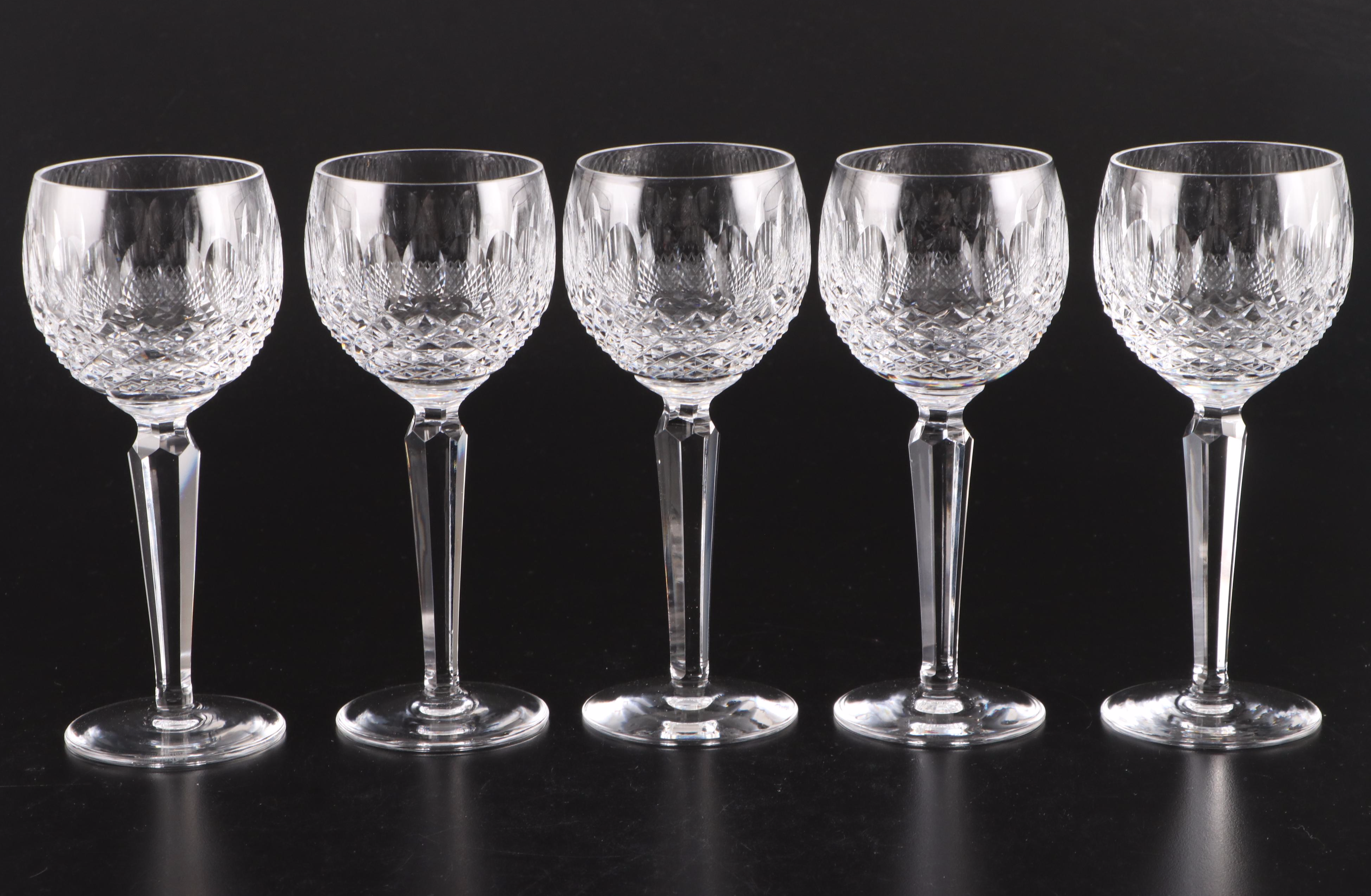 Waterford Crystal "Colleen" Wine Glasses, Champagne Coupes, and Snifter