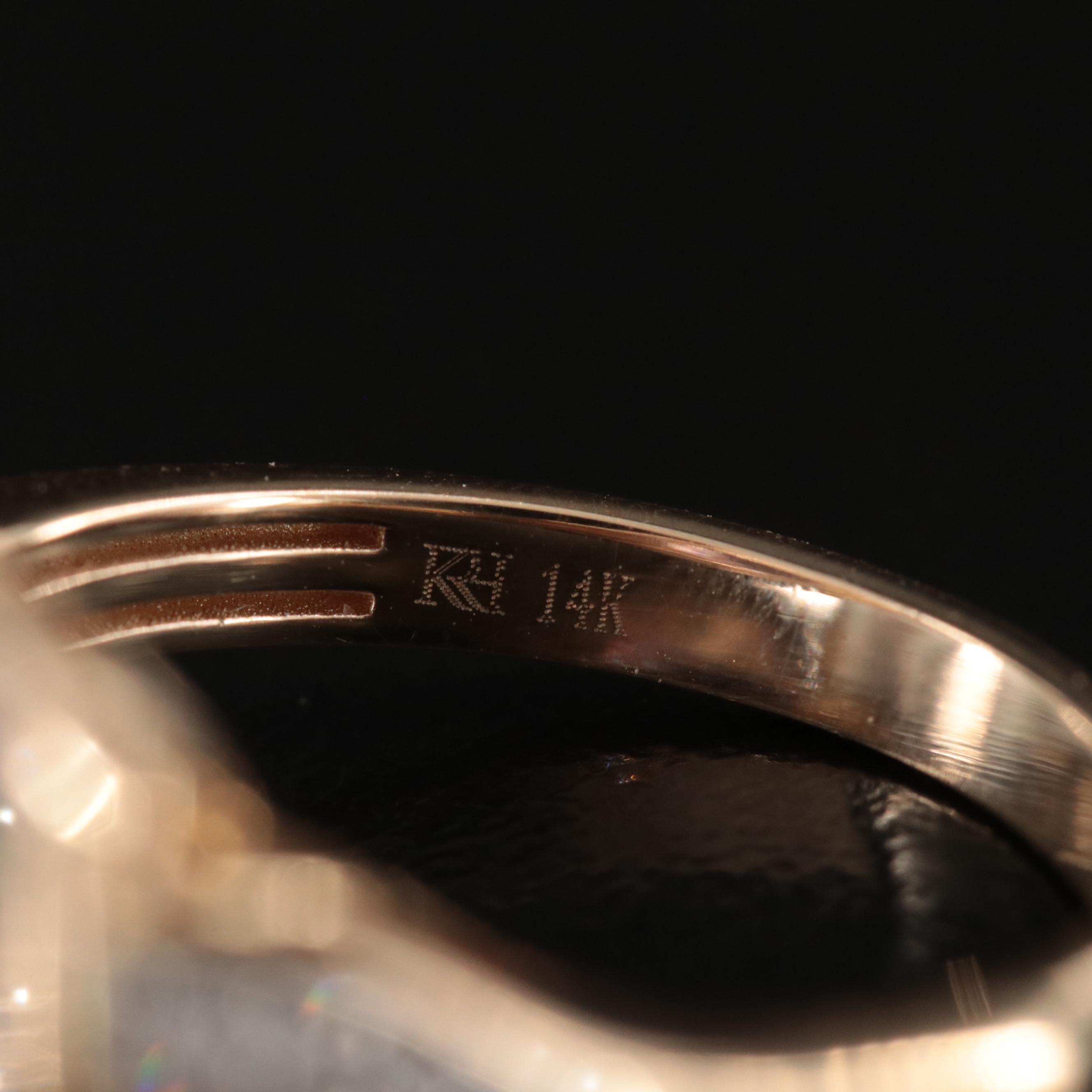 14K Kunzite and Diamond Ring