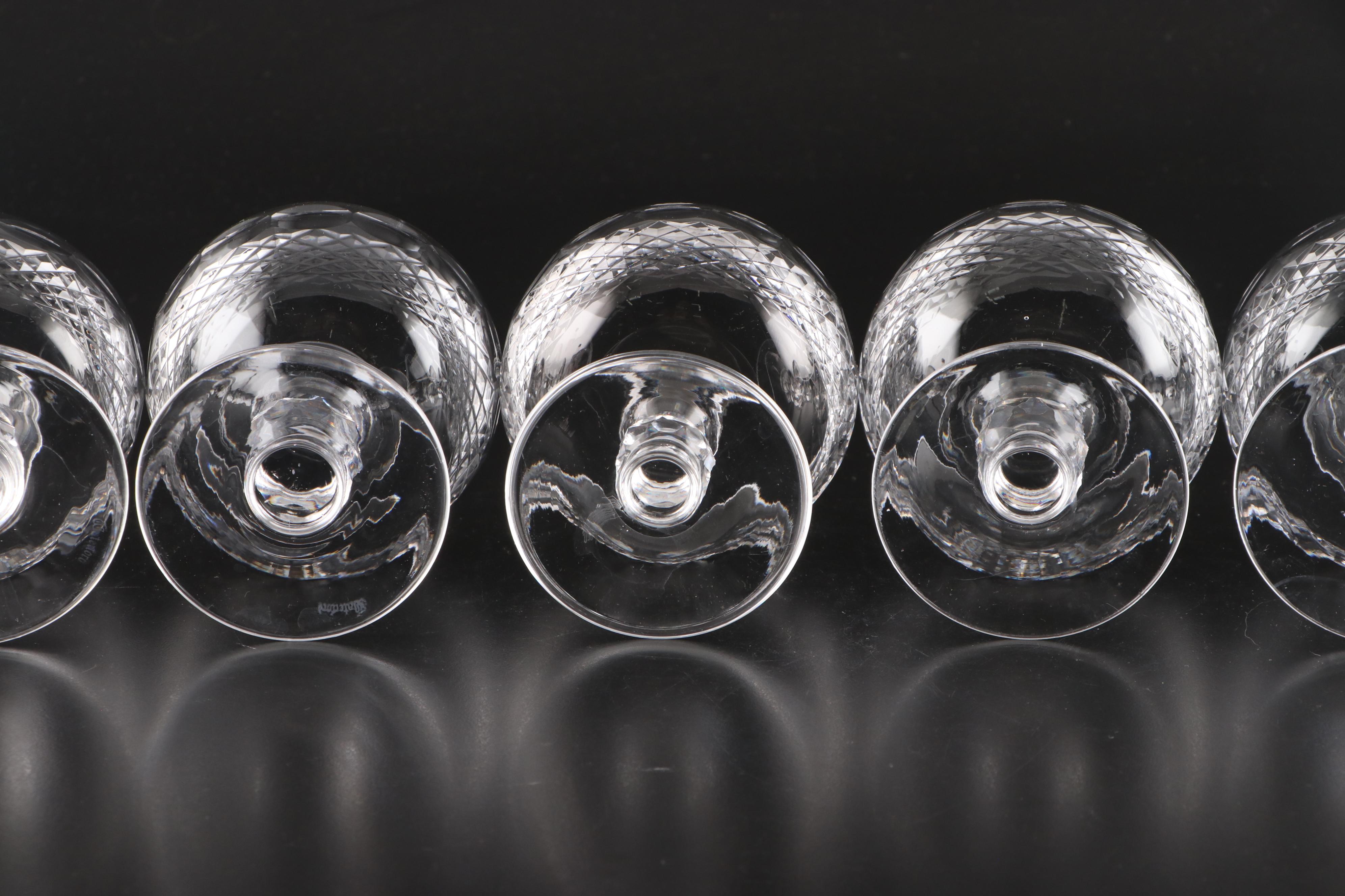 Waterford Crystal "Colleen" Wine Glasses, Champagne Coupes, and Snifter