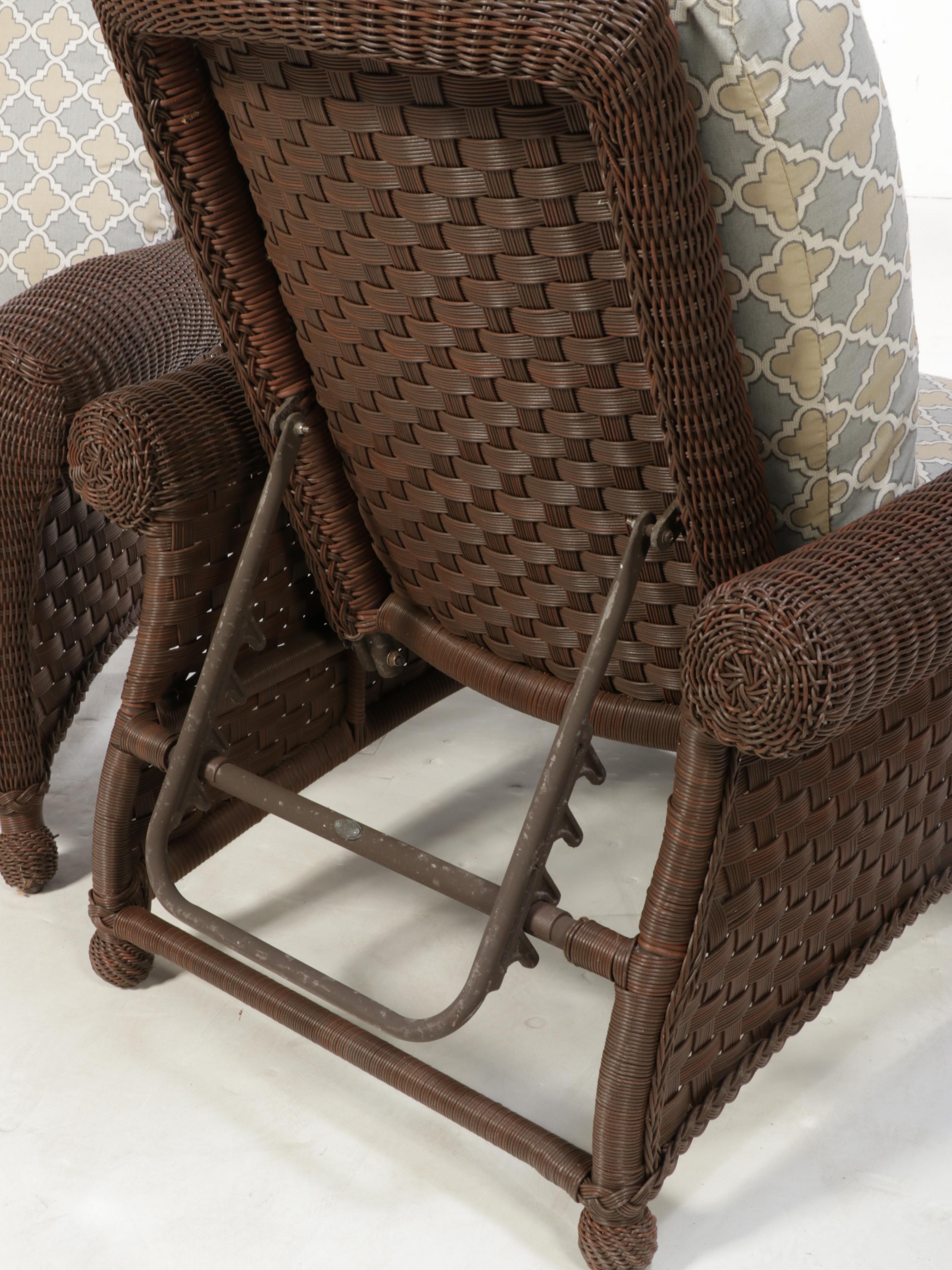 Summer Classics PE Rattan Patio Chairs with Two Cast Metal Accent Tables