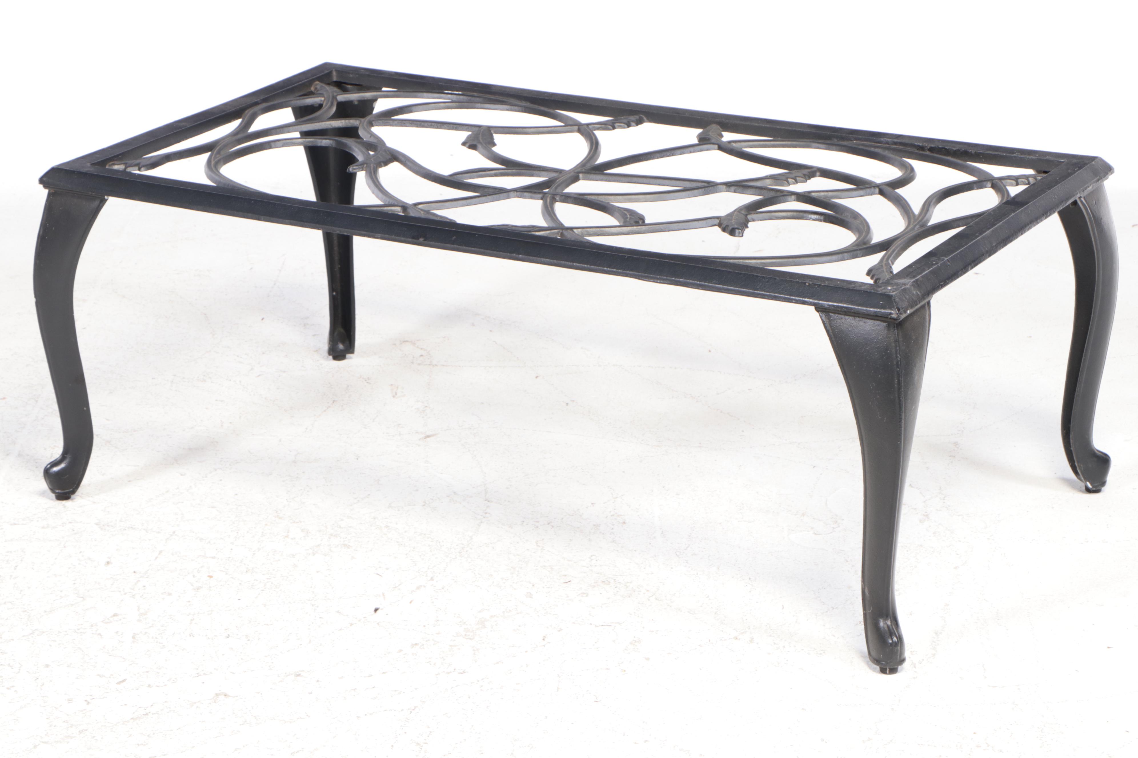 Faux Wicker Patio Sofa, Armchairs and Aluminum Tables