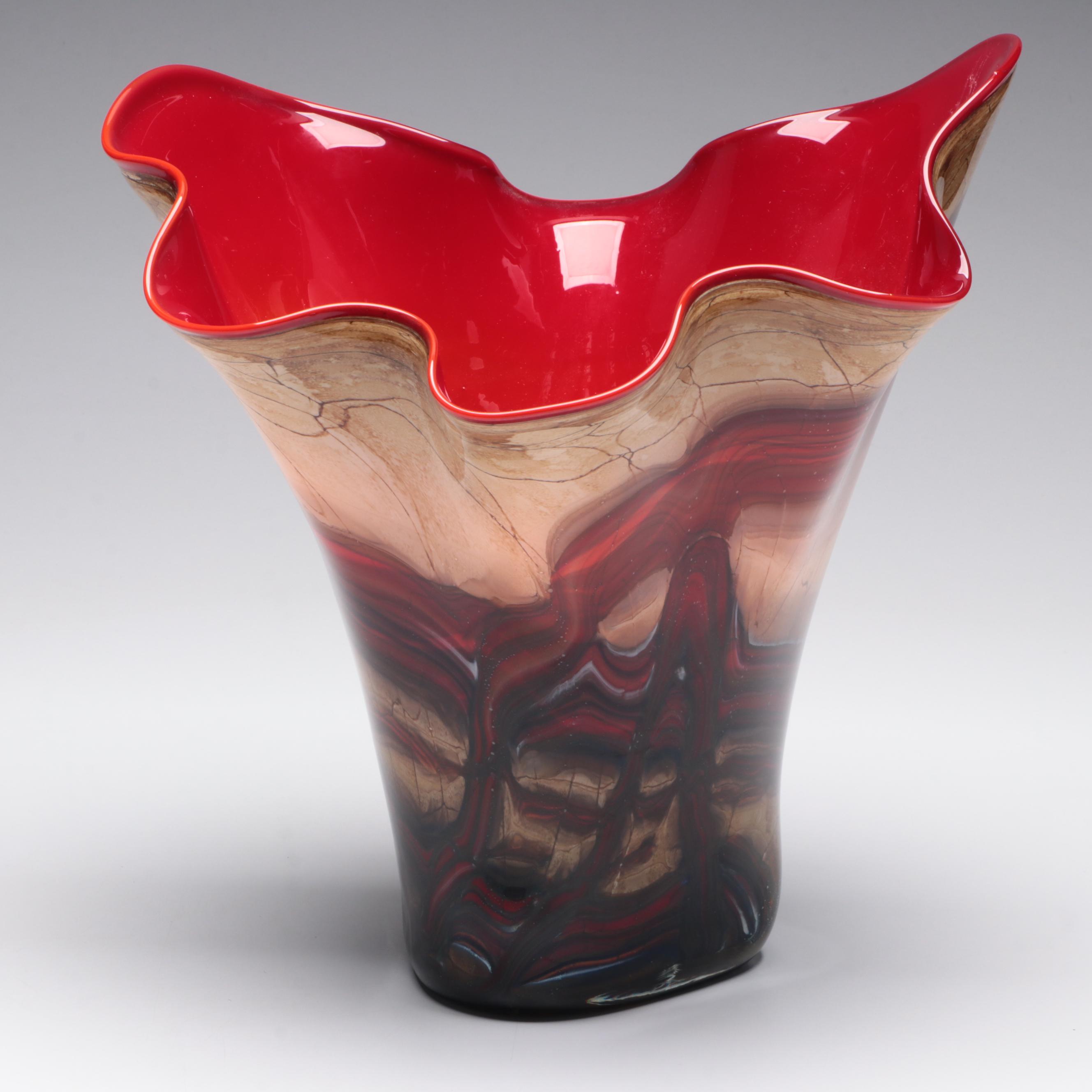 Art Glass Handkerchief Vase