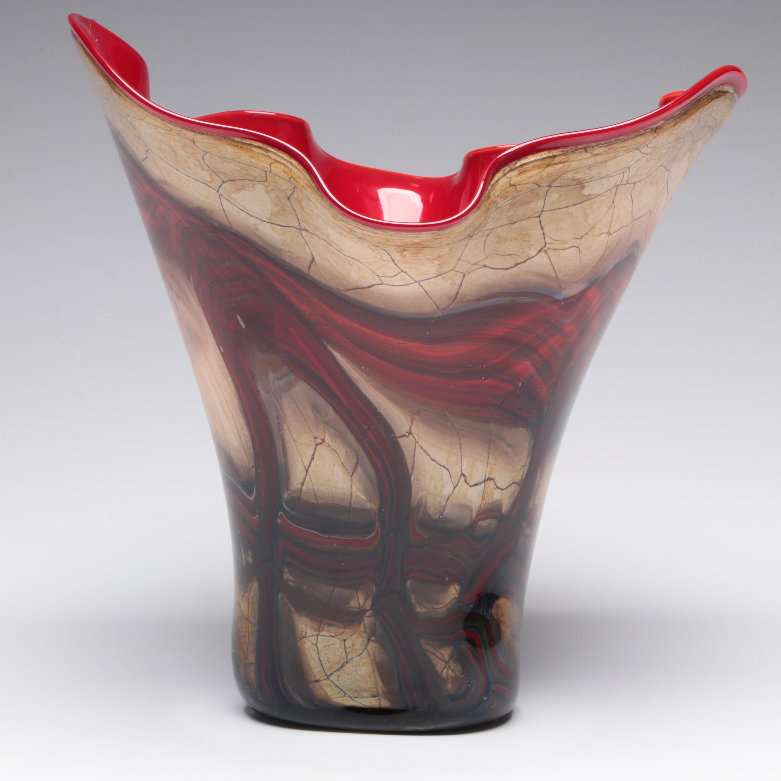 Art Glass Handkerchief Vase