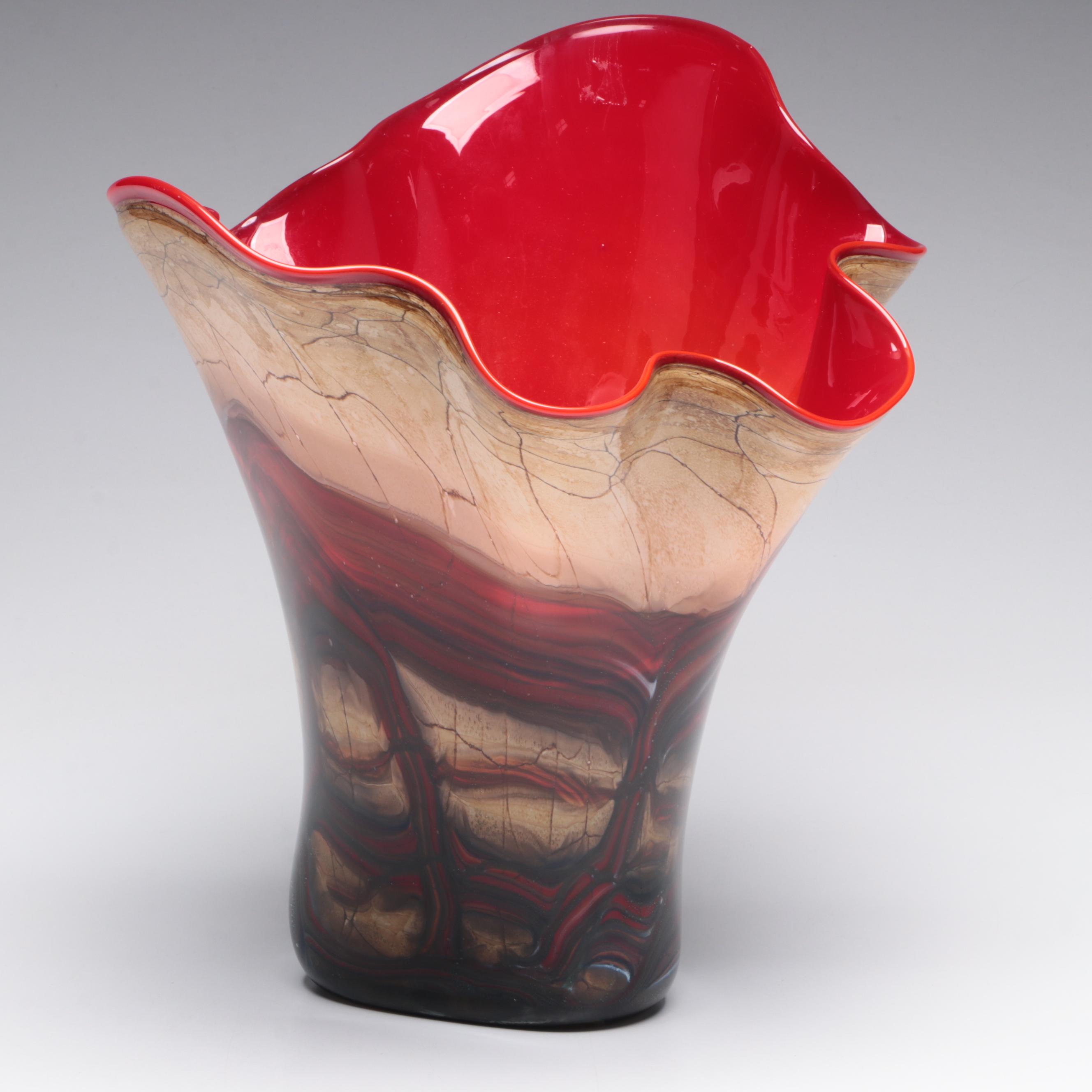 Art Glass Handkerchief Vase