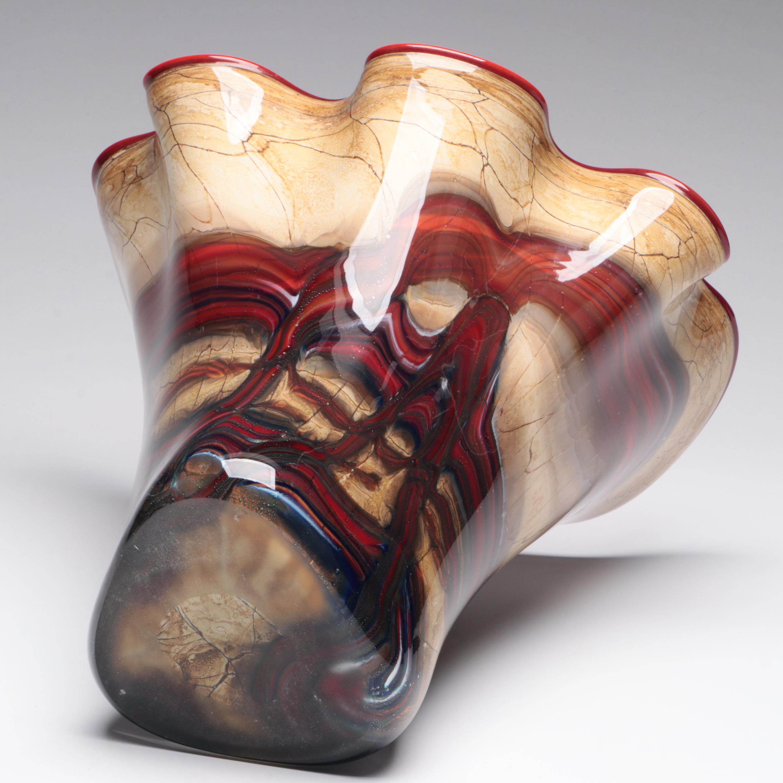 Art Glass Handkerchief Vase