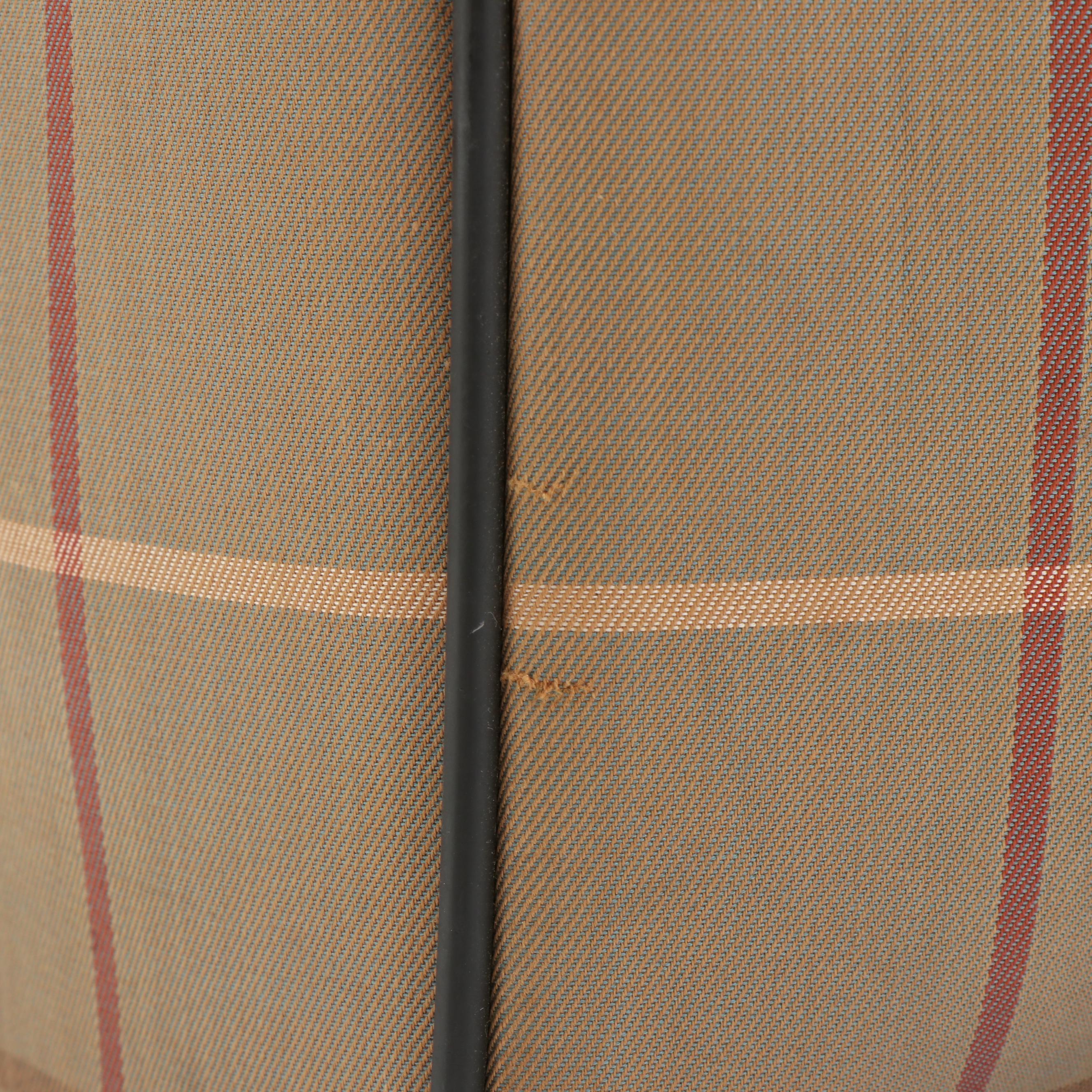 Burberry Boston Bag in Brown Leather and Plaid Canvas