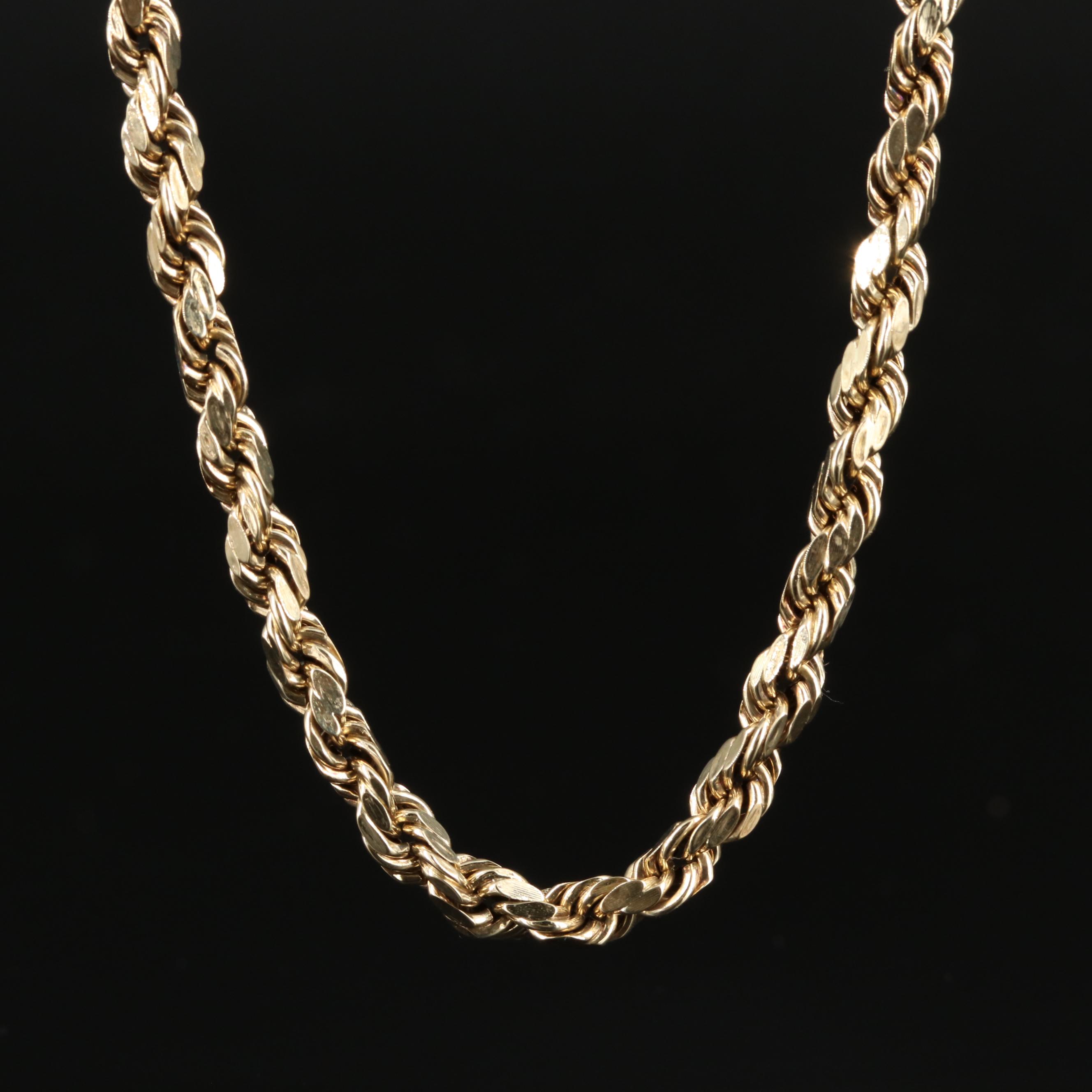10K Rope Chain Necklace