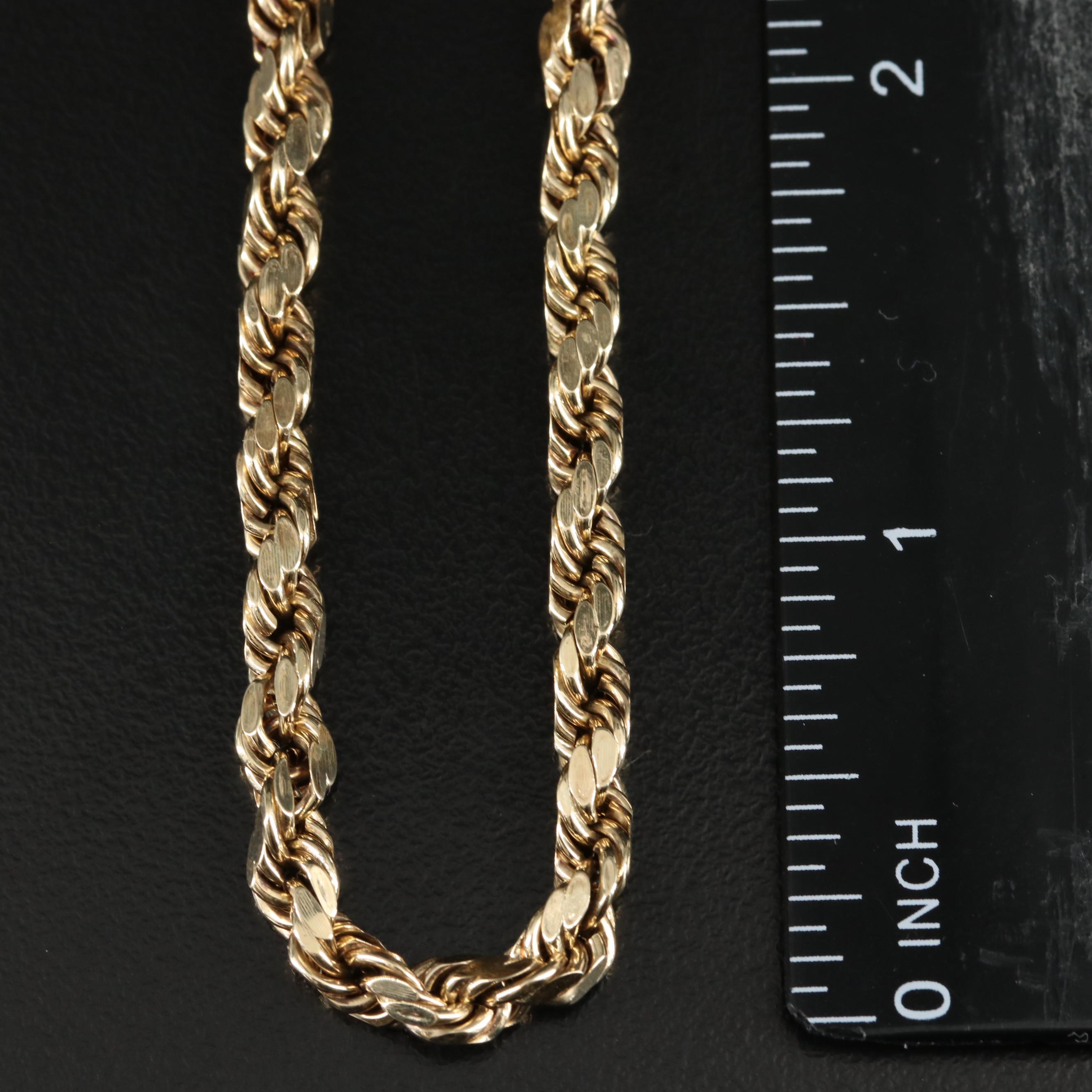 10K Rope Chain Necklace