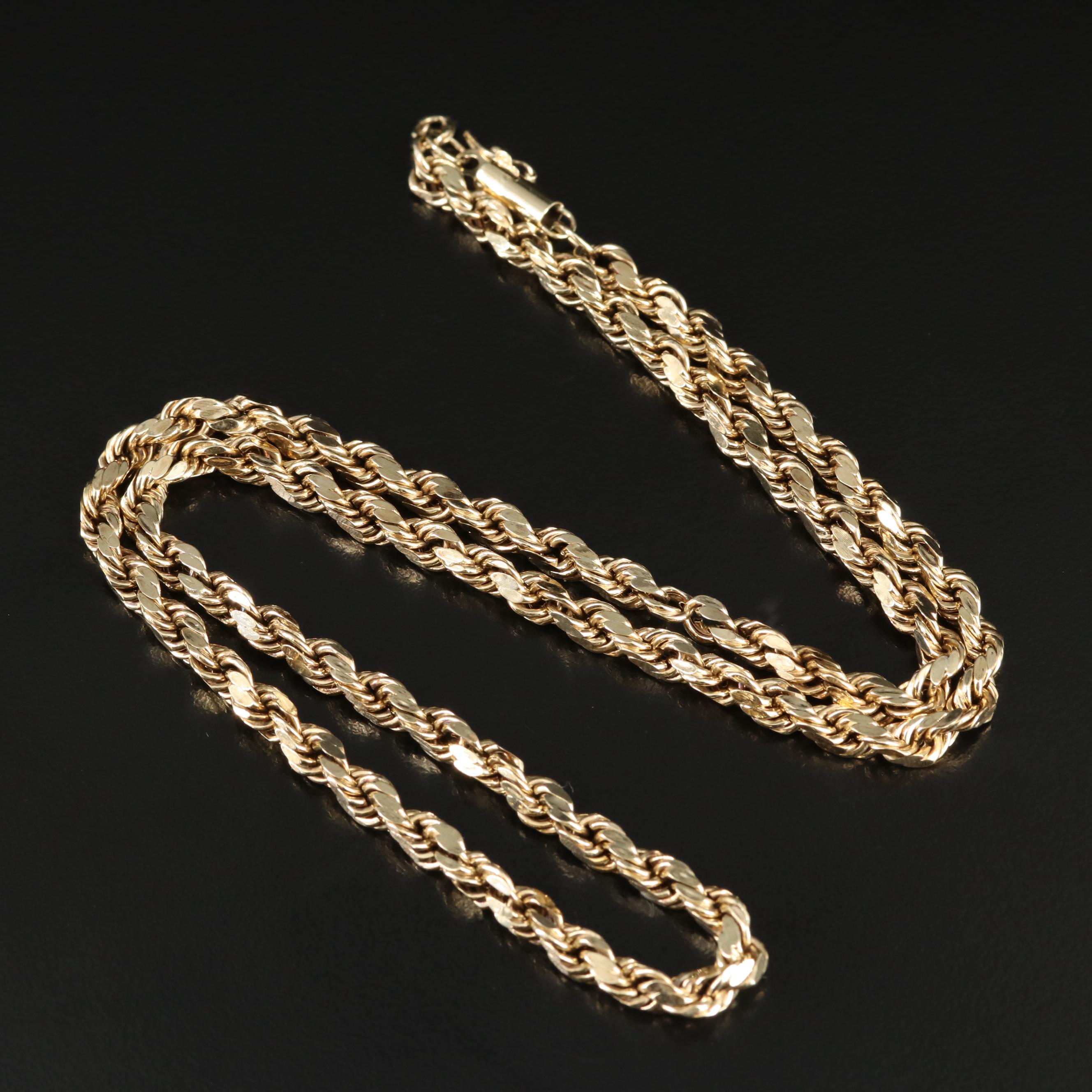 10K Rope Chain Necklace