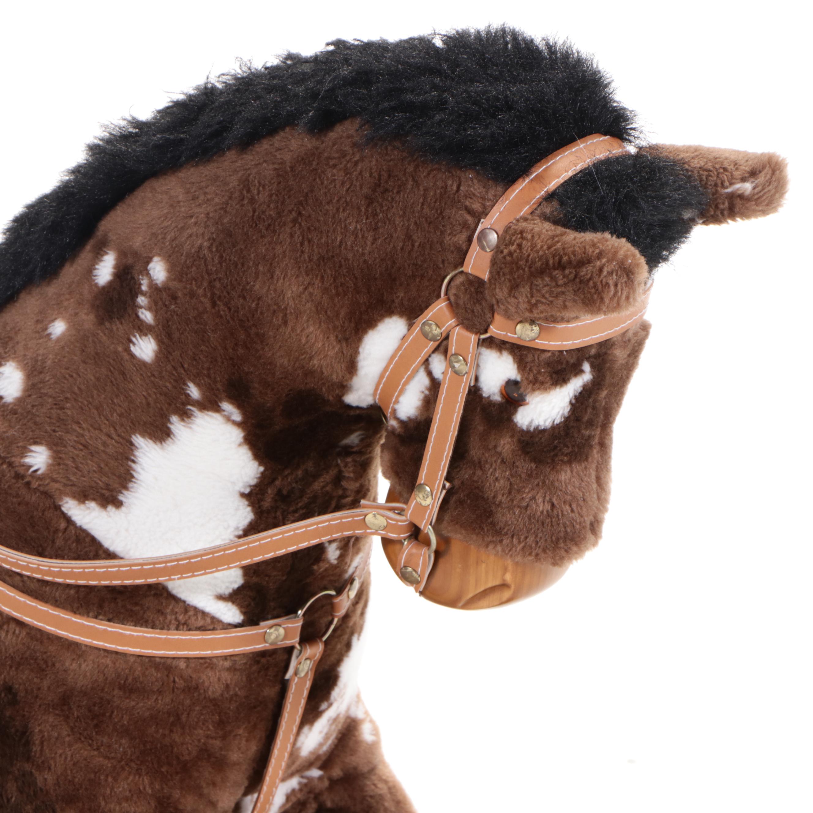 Rocking Horse Depot Plush Rocking Horse on Hardwood Frame