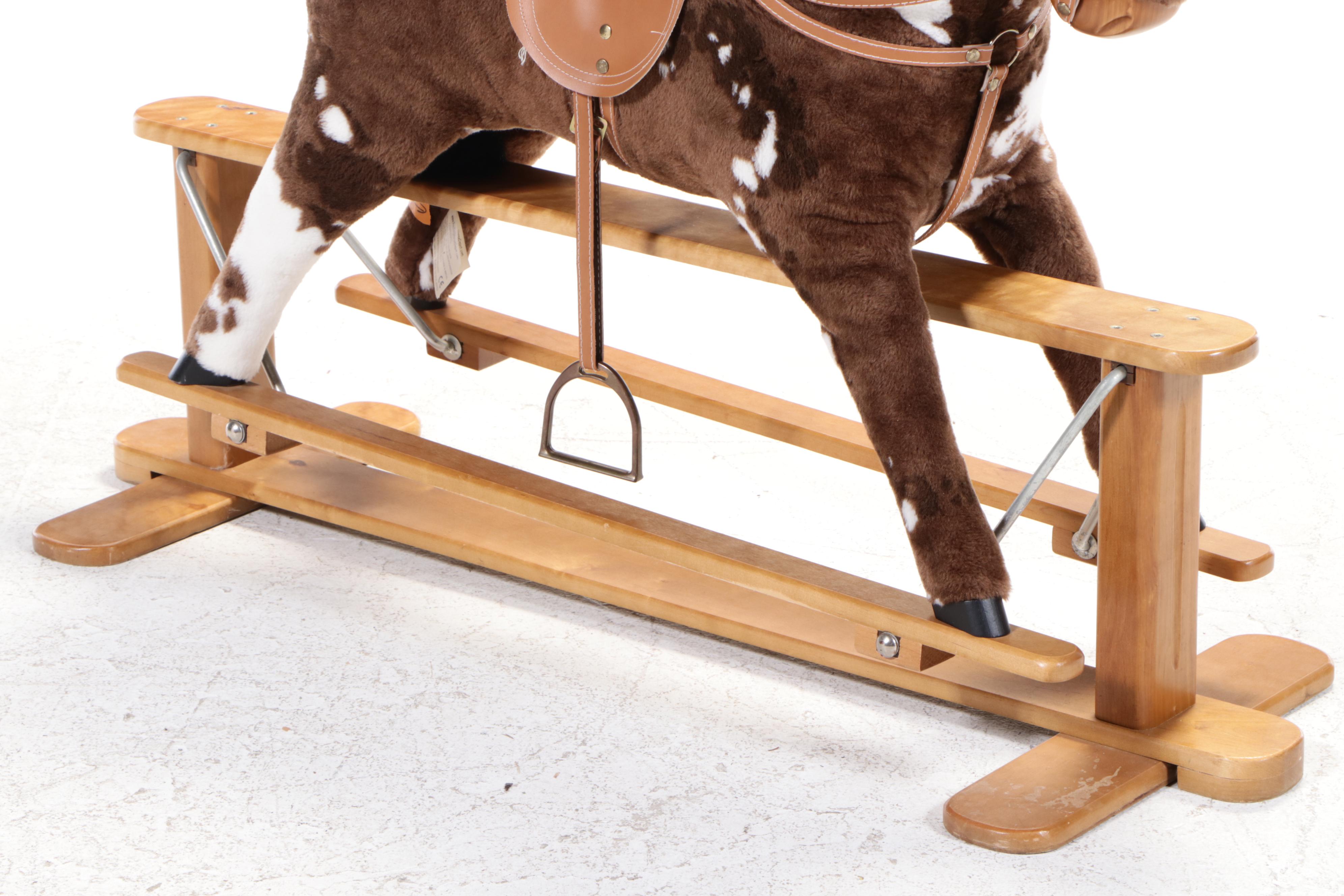 Rocking Horse Depot Plush Rocking Horse on Hardwood Frame