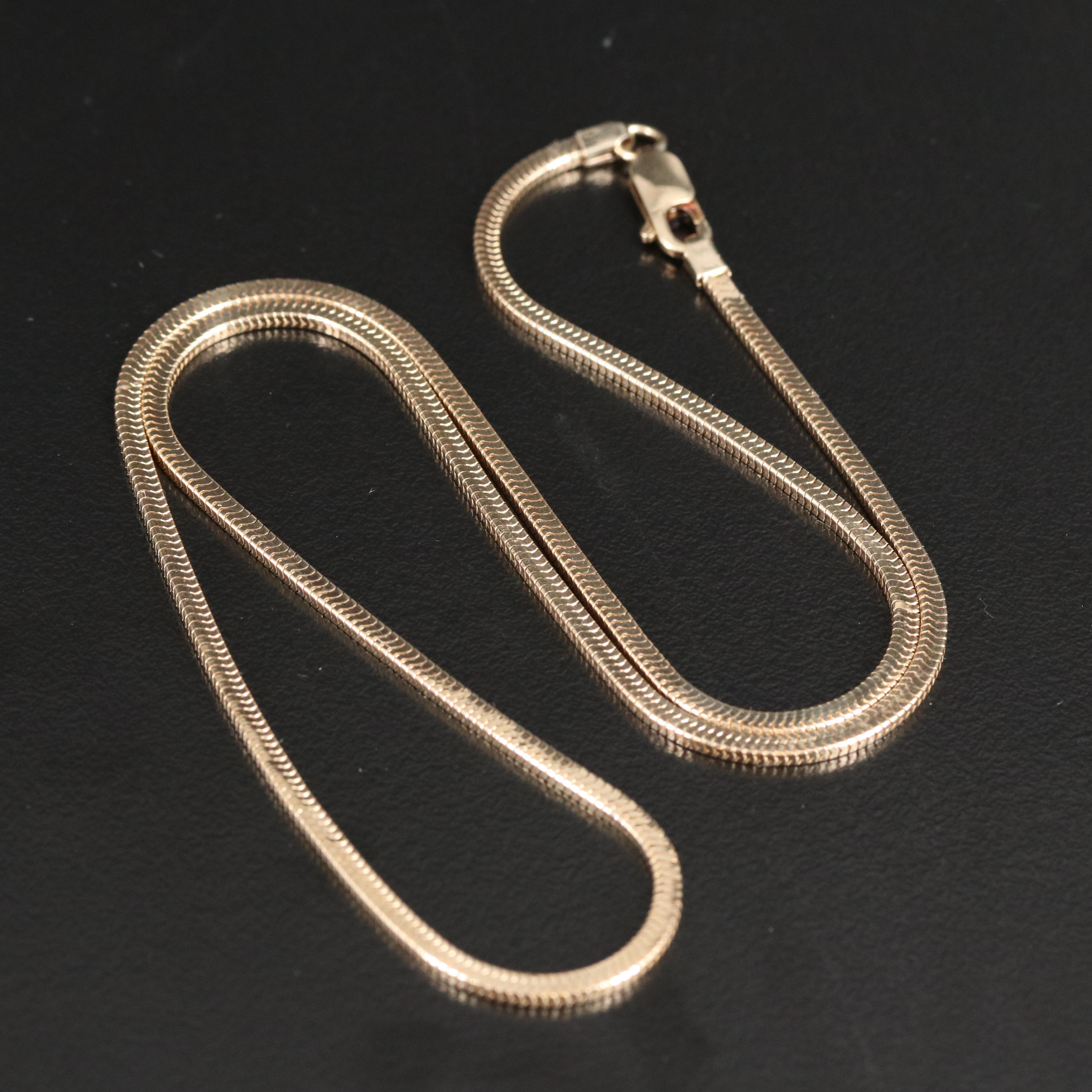 14K Rectangular Snake Chain Necklace