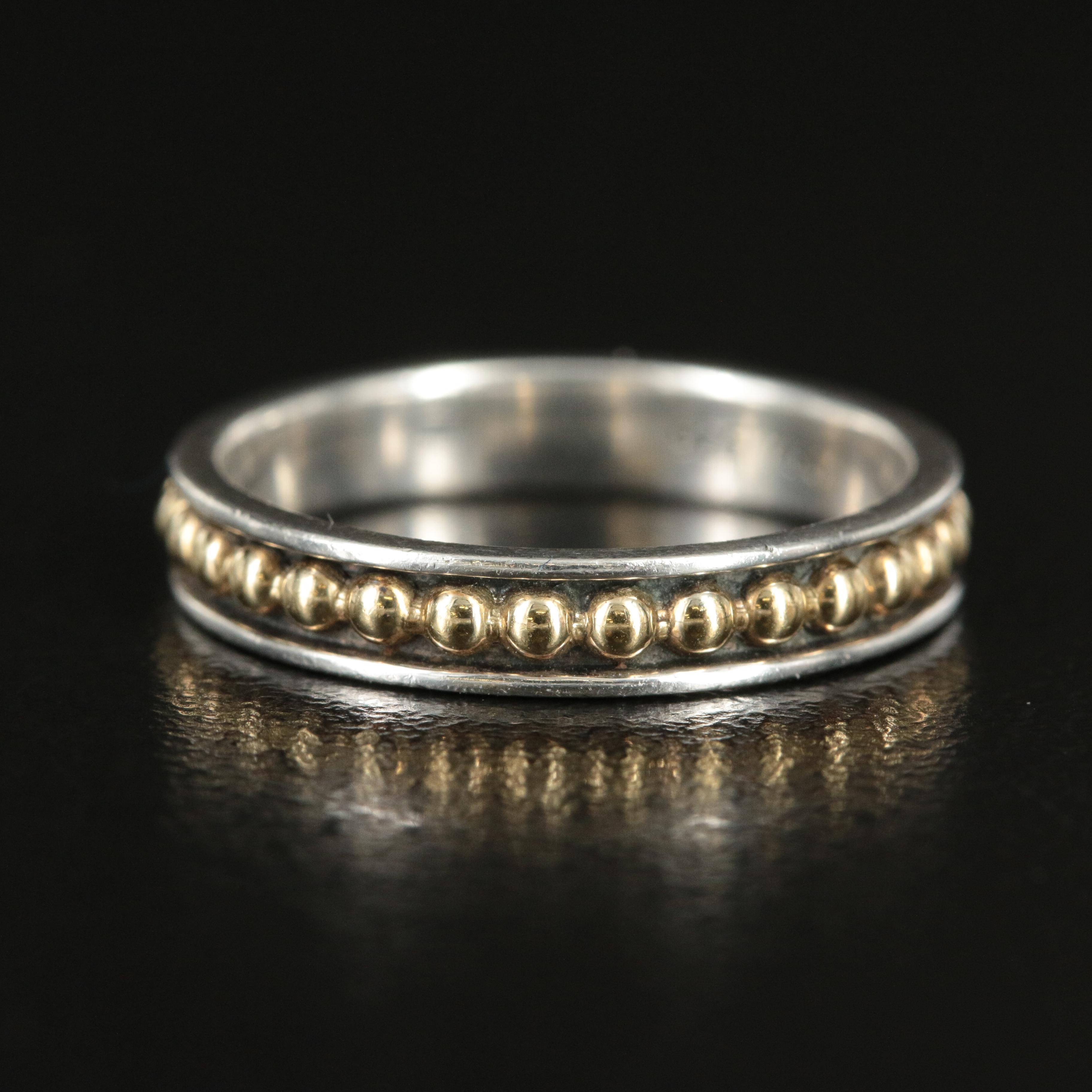 Lagos Sterling and 18K Stacking Ring