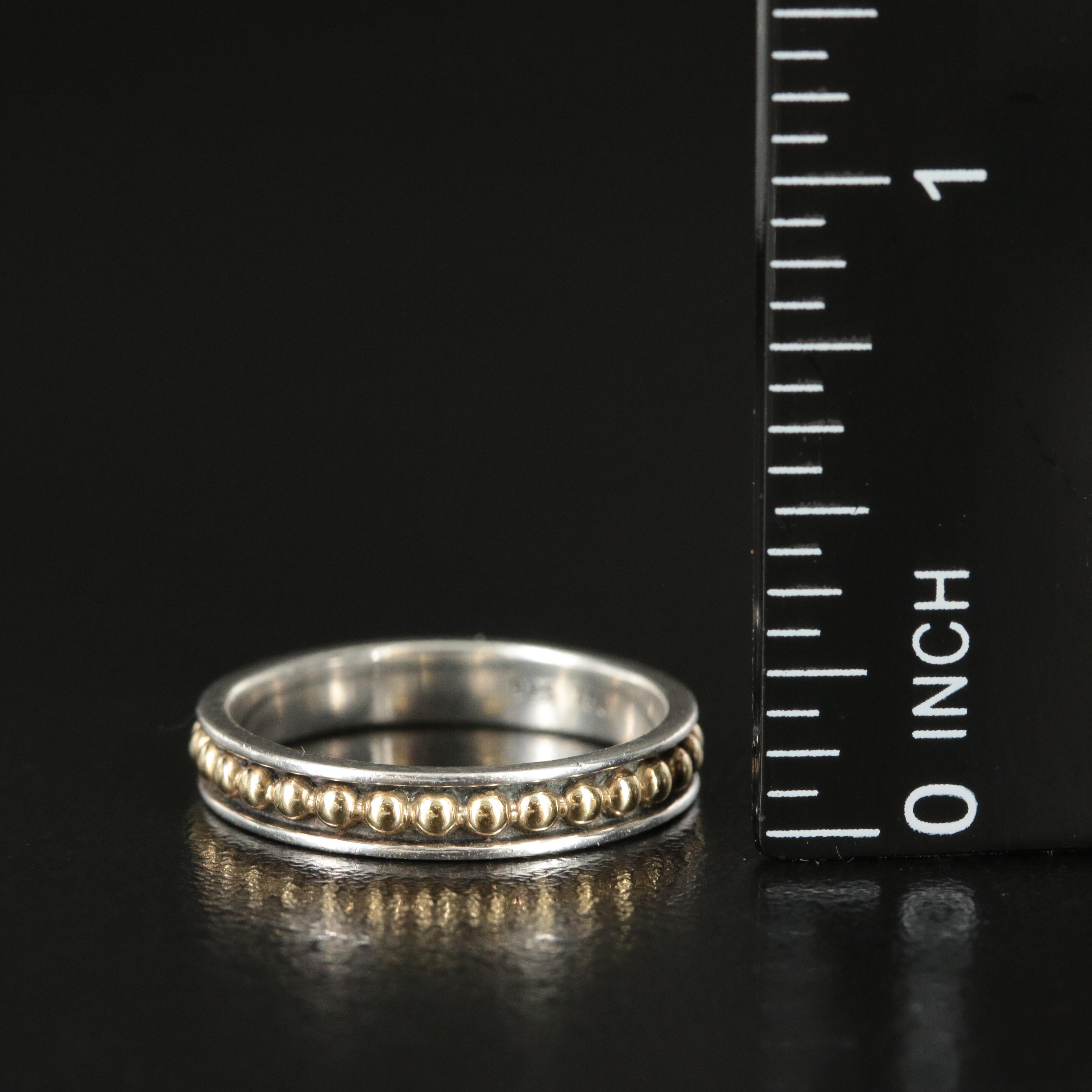 Lagos Sterling and 18K Stacking Ring