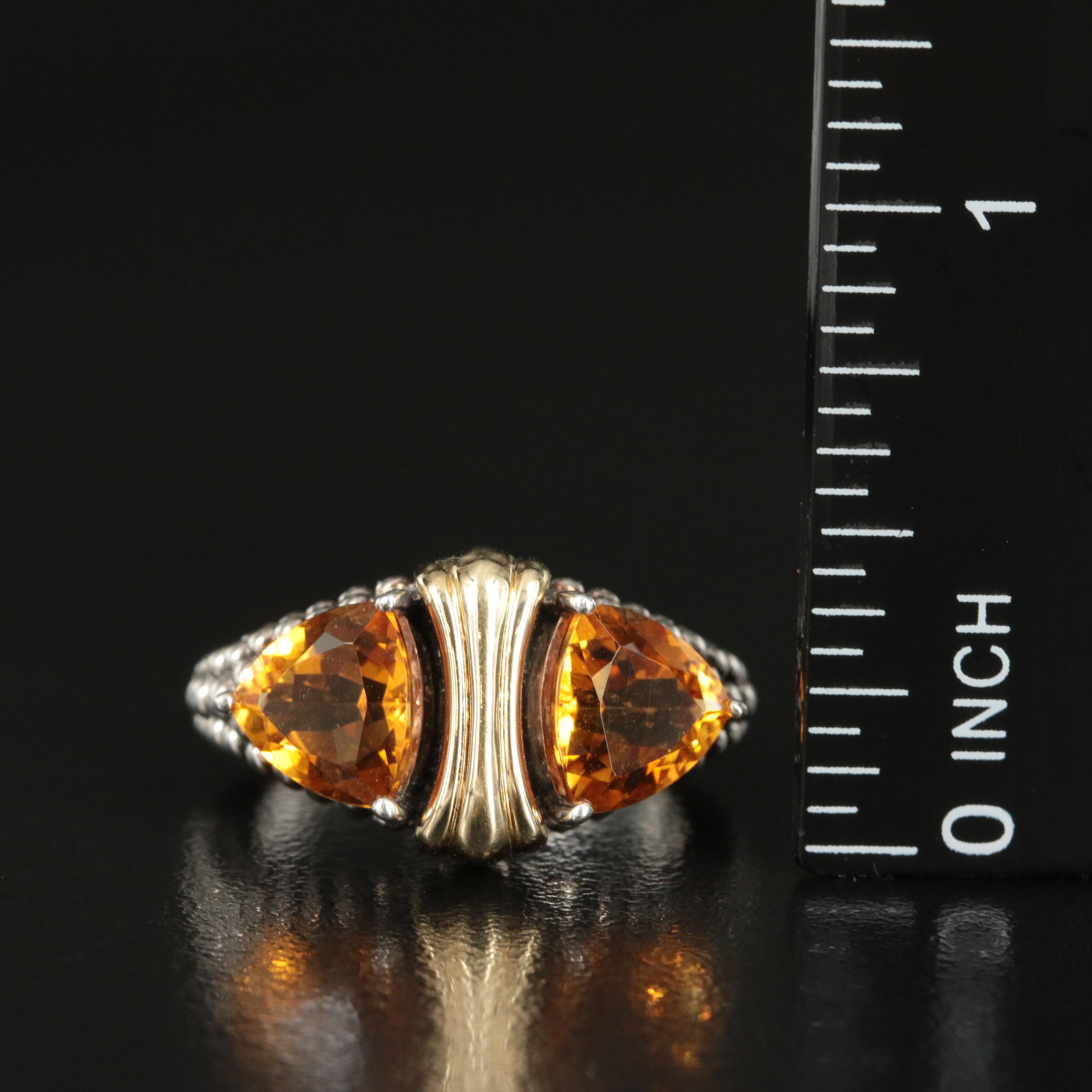 Lagos "Treasure Chest" Sterling, 18K and Citrine Ring