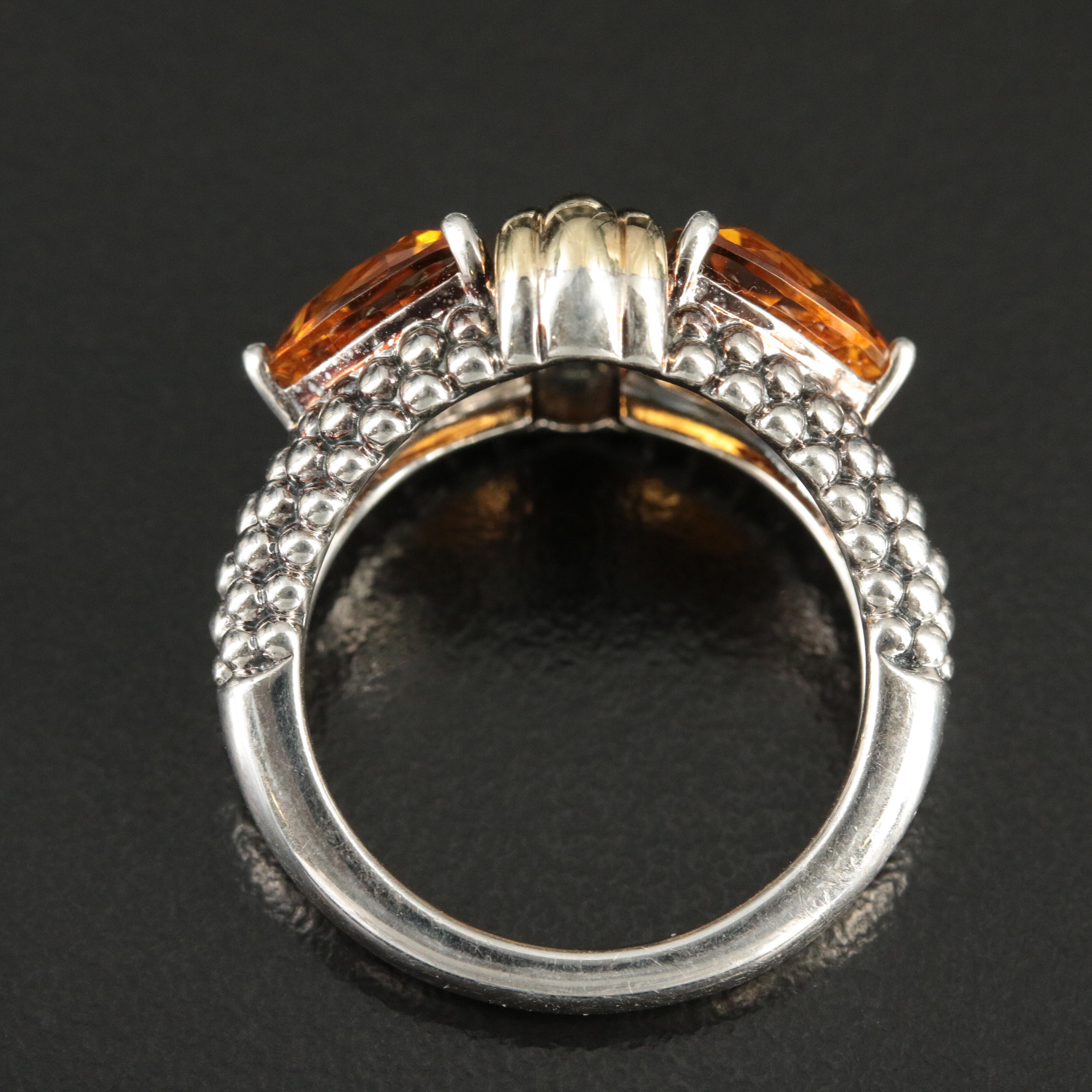 Lagos "Treasure Chest" Sterling, 18K and Citrine Ring
