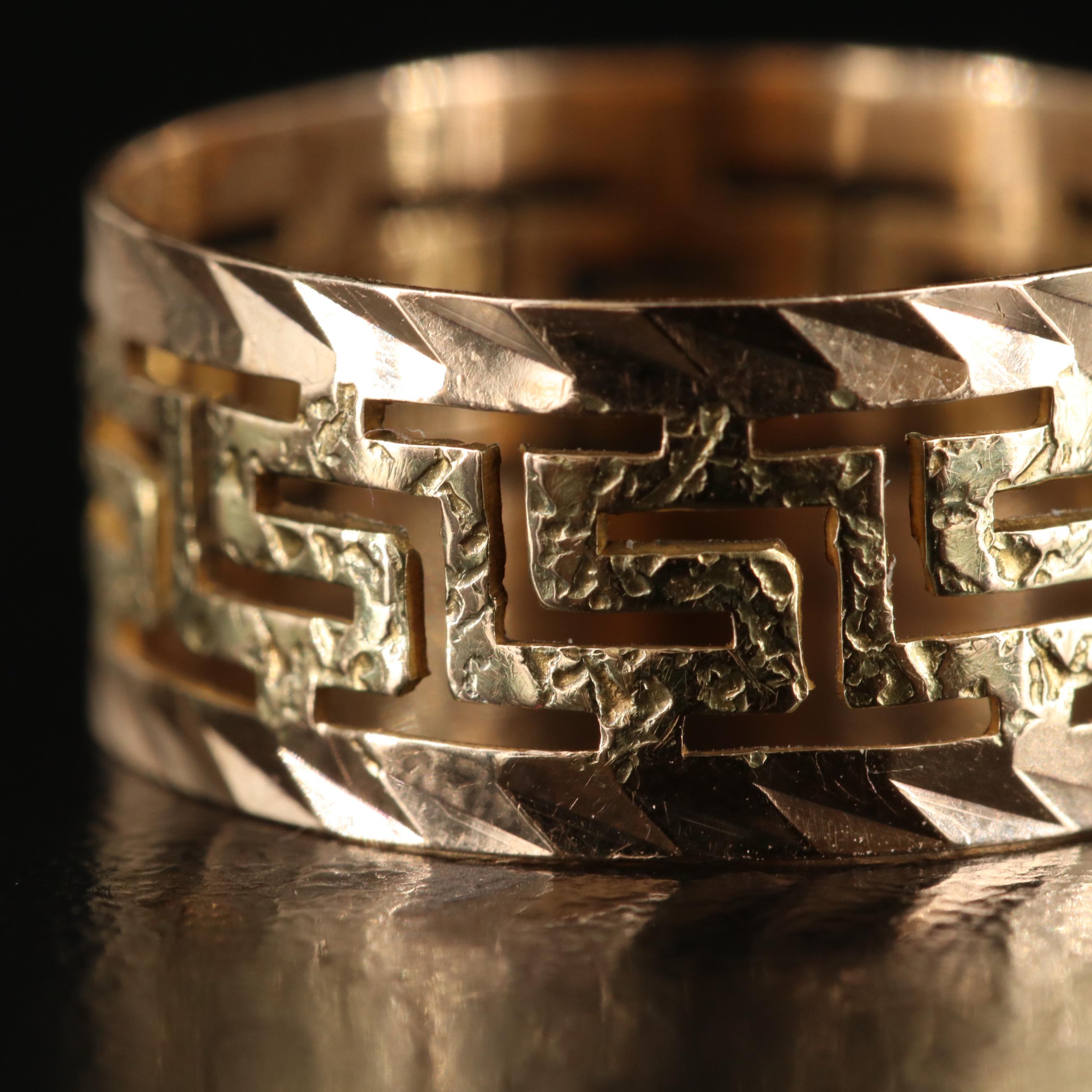 14K Greek Key Band