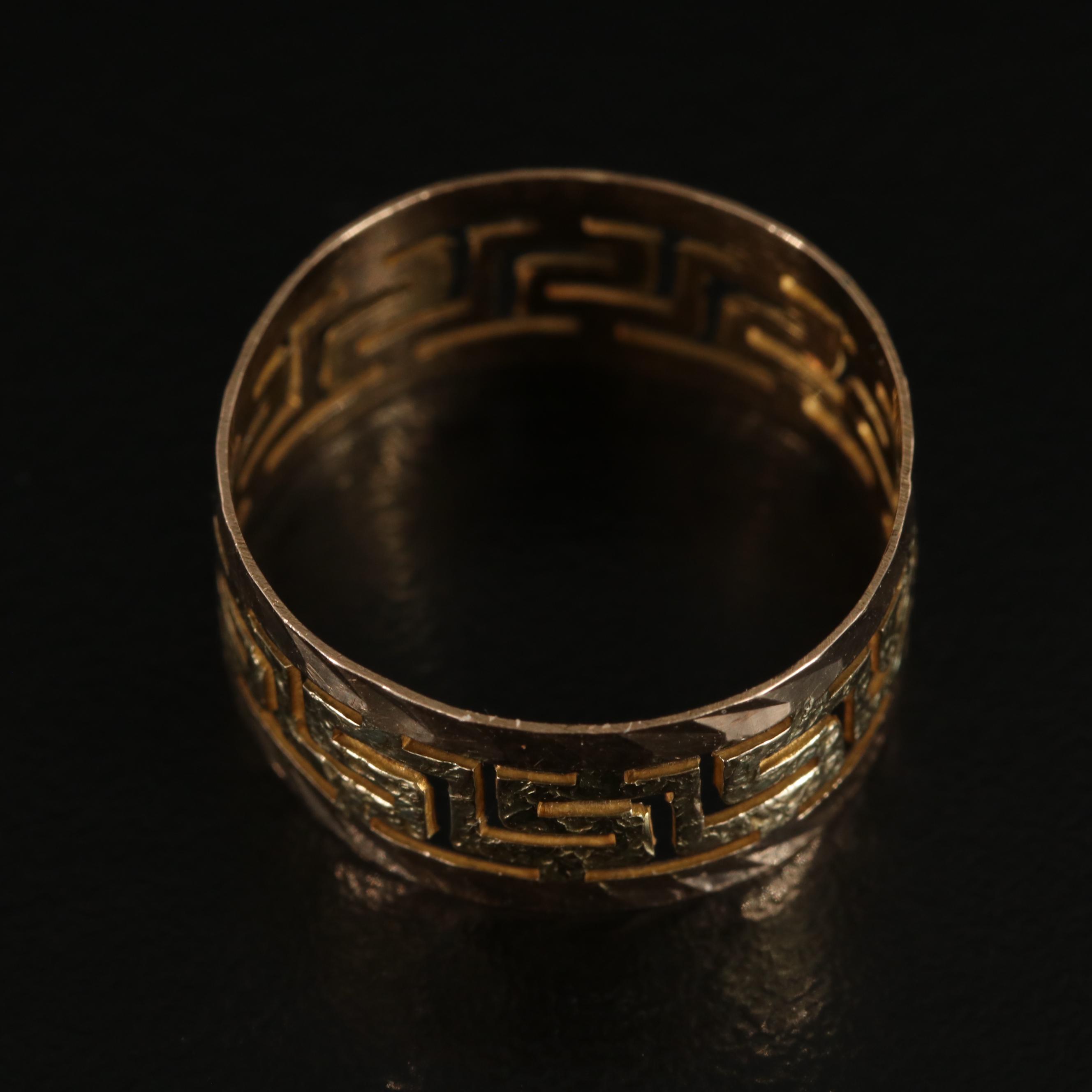 14K Greek Key Band