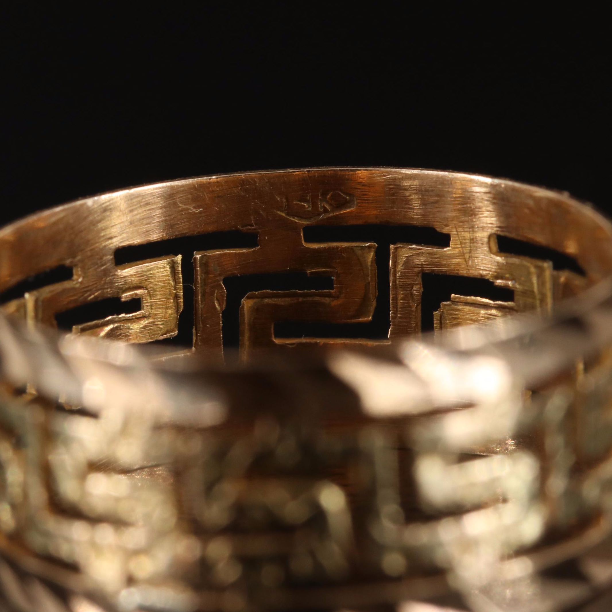 14K Greek Key Band