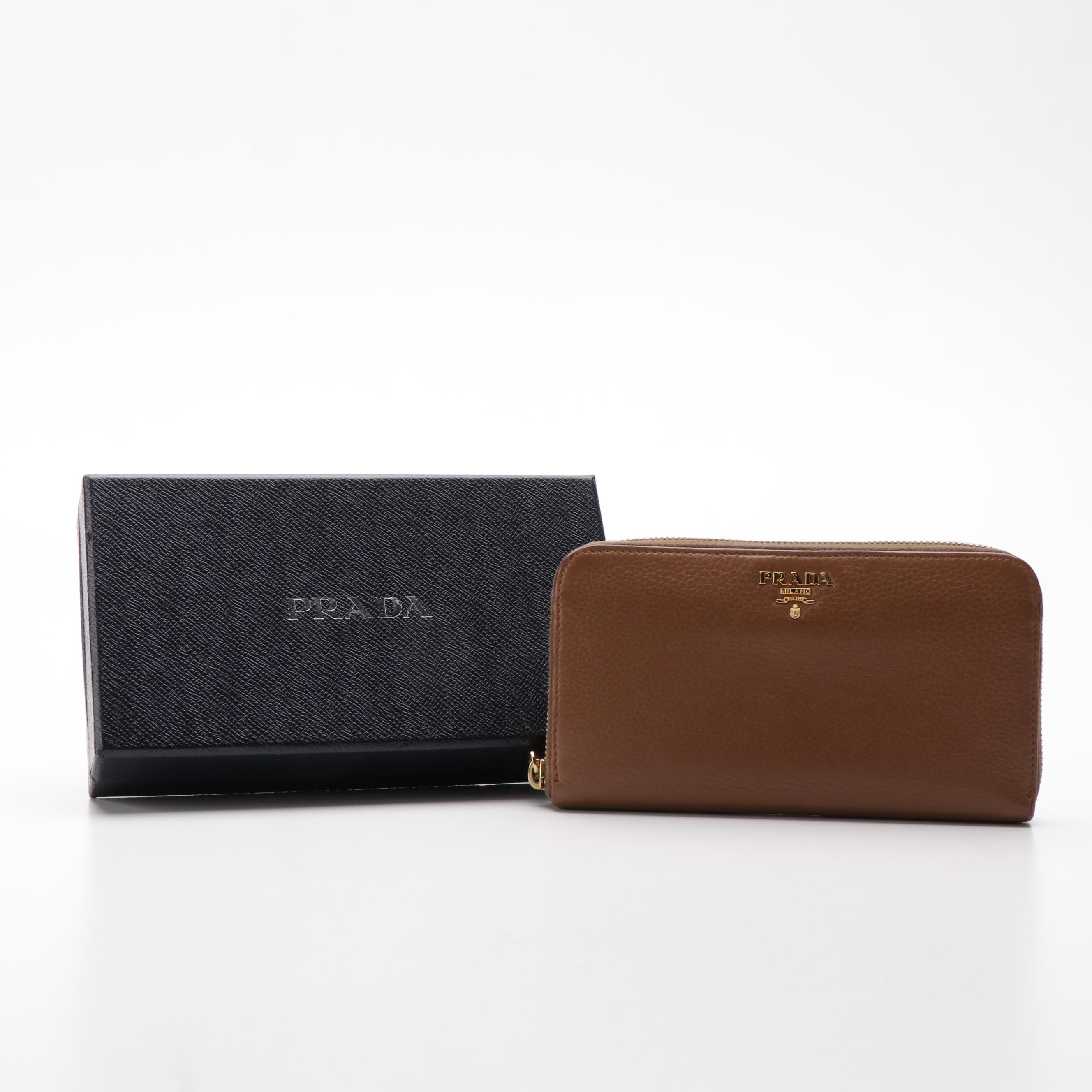 Prada Long Wallet in Vitello Phenix Leather