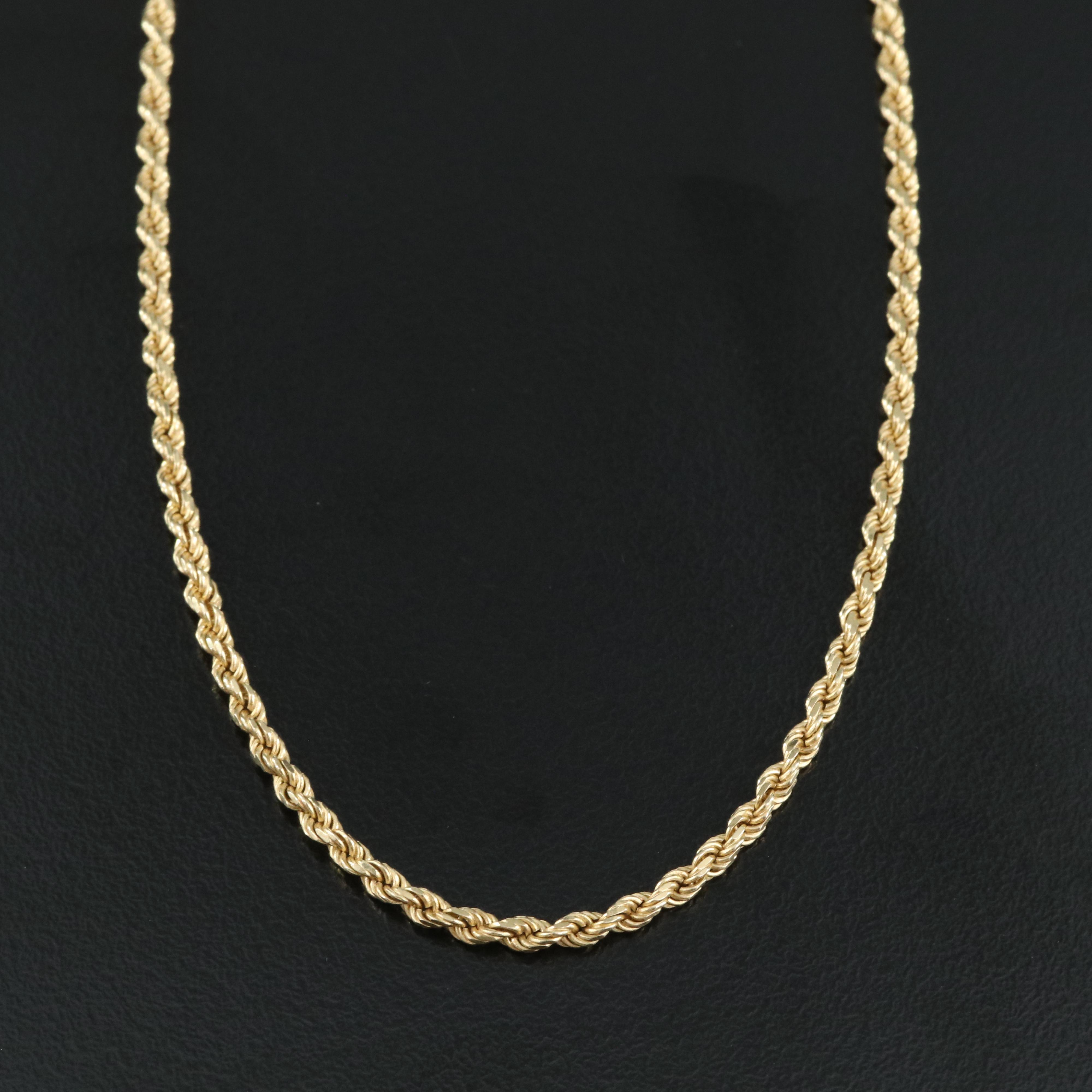 14K Gold Rope Necklace EBTH