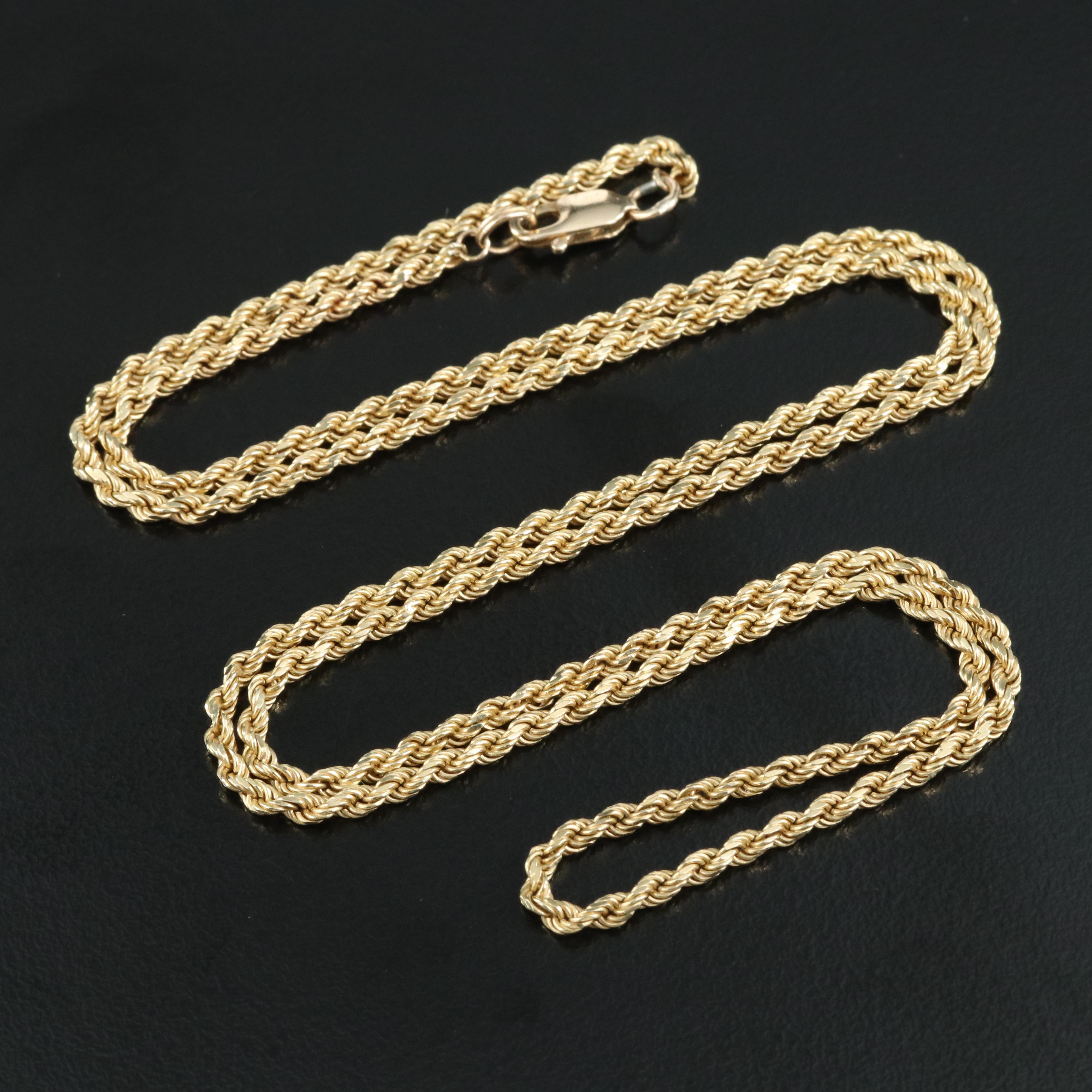 14K Gold Rope Necklace