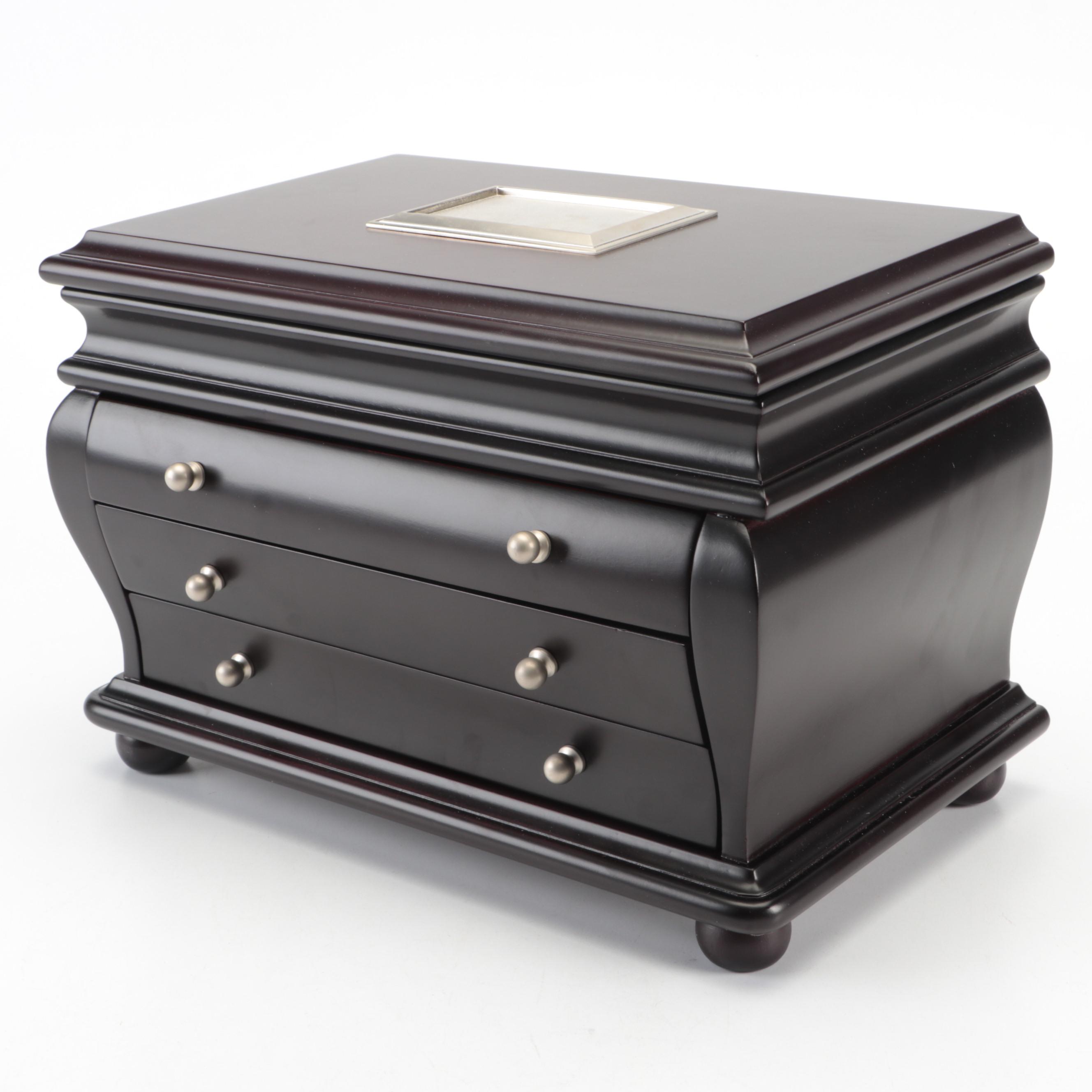 Things Remembered High Gloss Black Jewelry Box EBTH