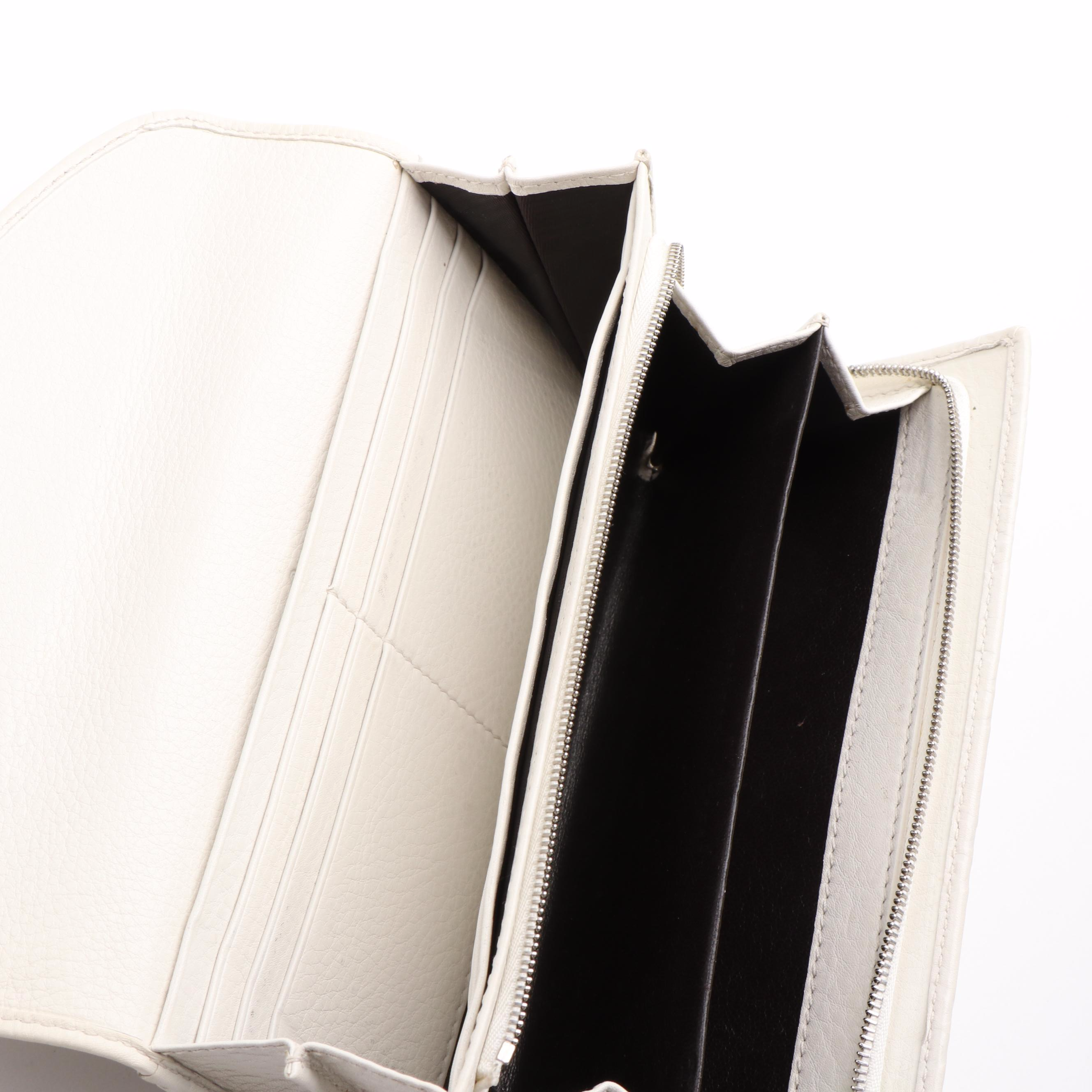 Gucci Long Wallet in White Guccissima Leather with Box