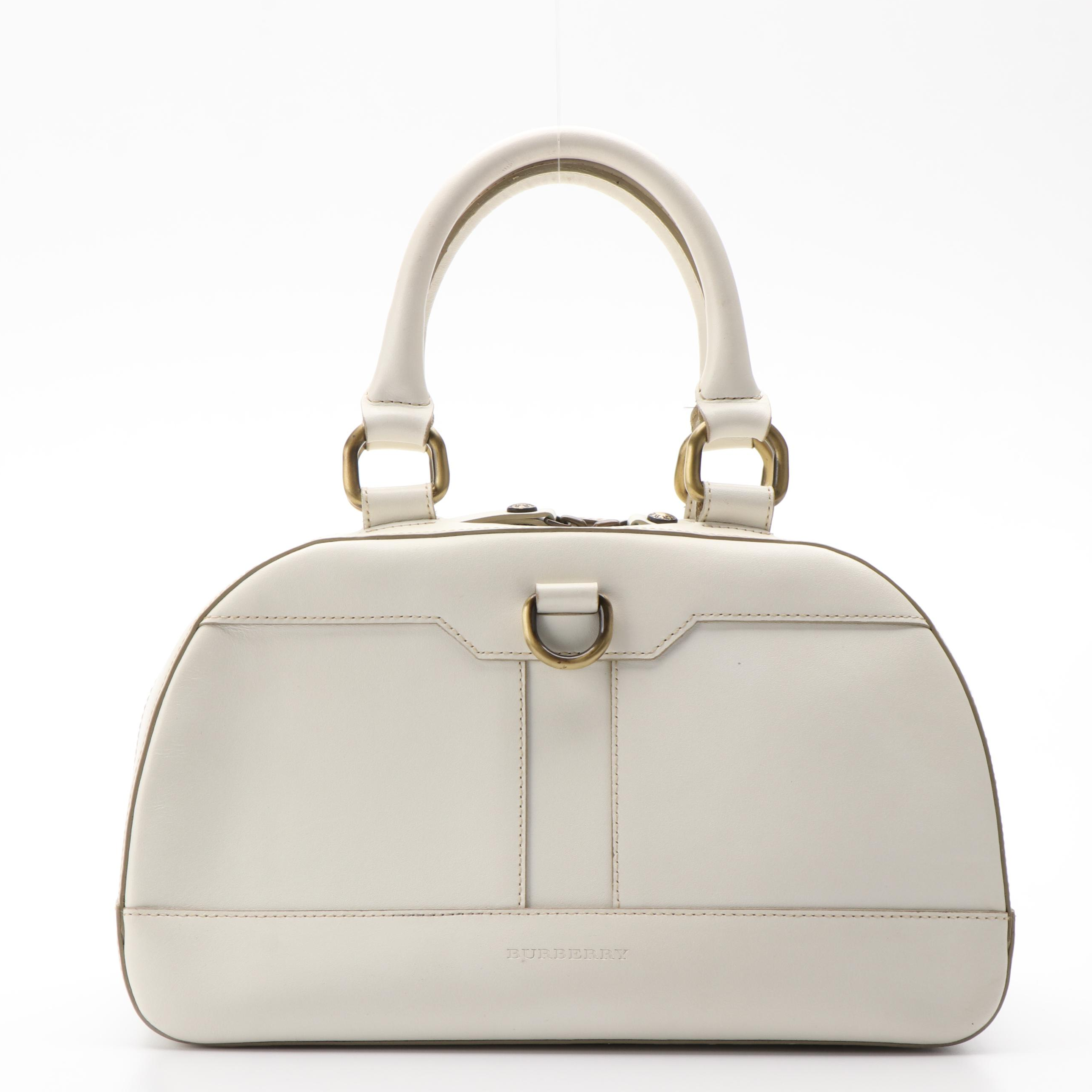 Burberry White Leather Handbag
