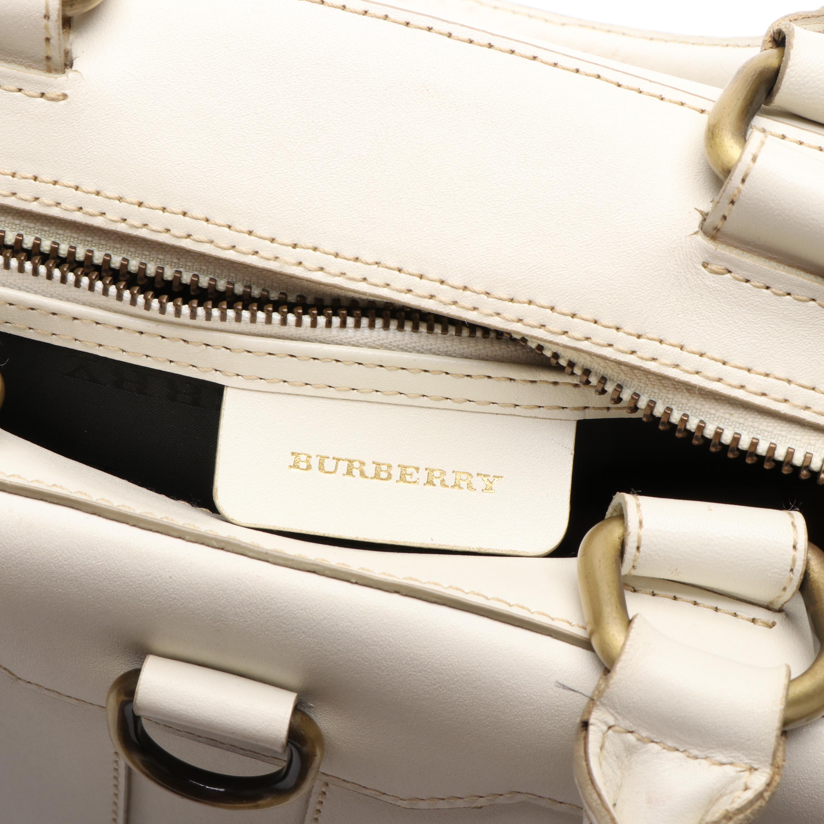 Burberry White Leather Handbag