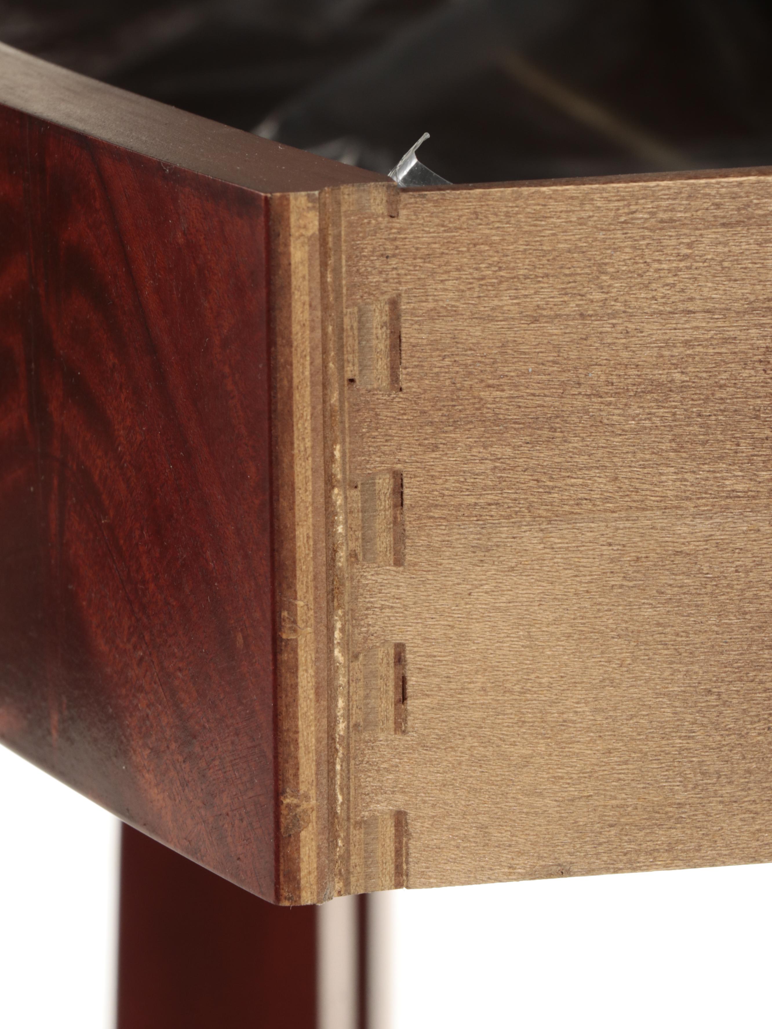 Henredon Empire Style Mahogany, Marquetry and Marble Top Console Table