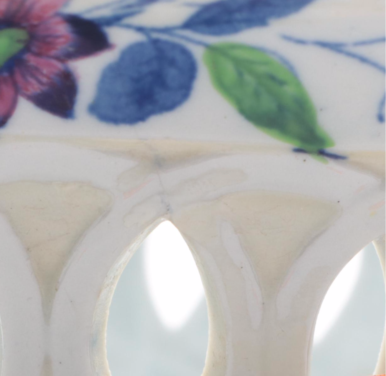 Davenport Stone China Reticulated Bowl and Underplate