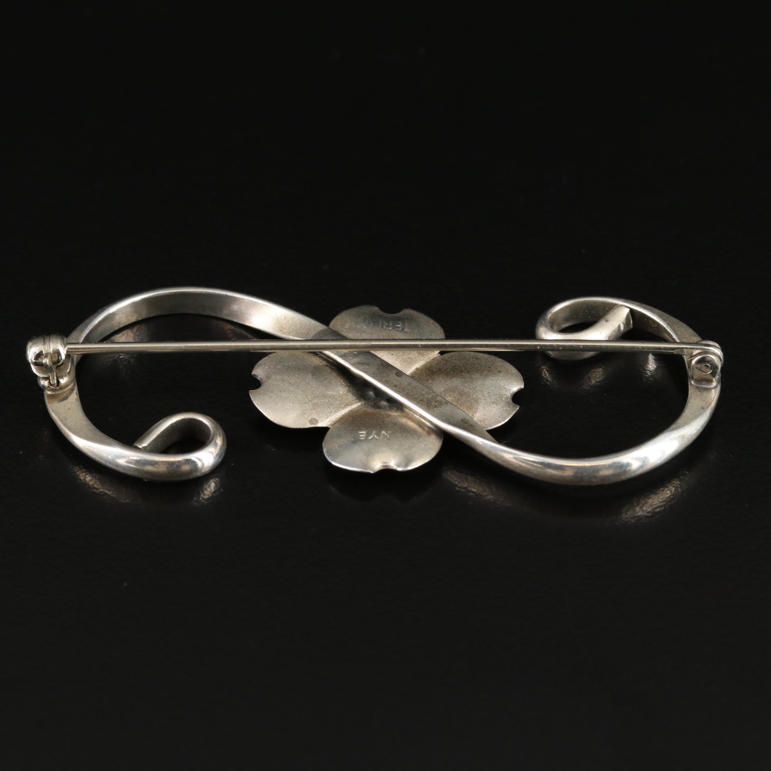 Stuart Nye Sterling Dogwood Blossom Pin