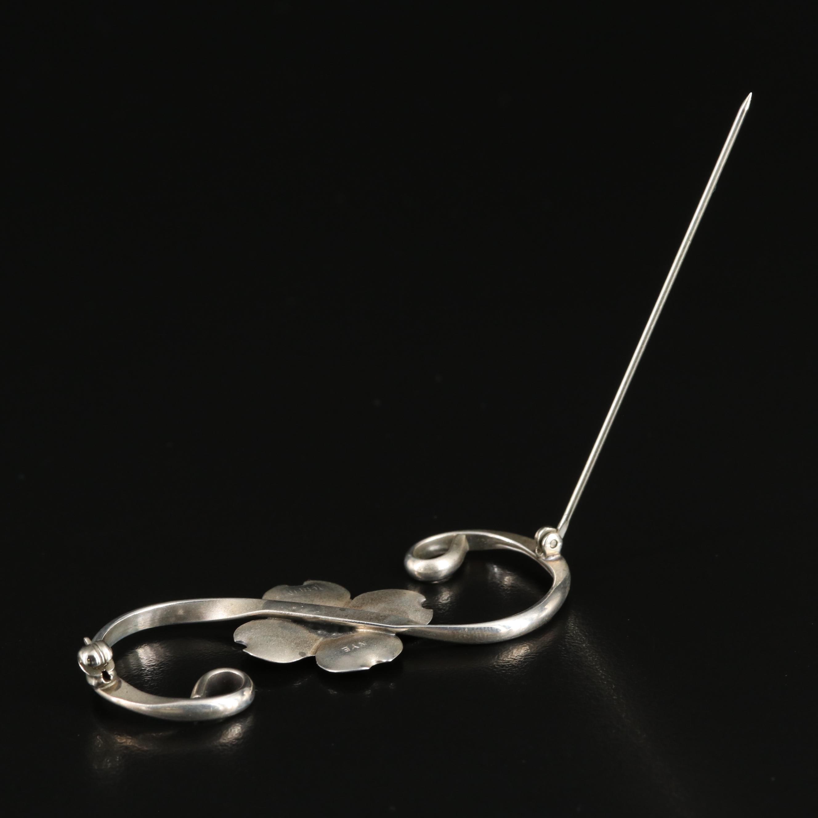Stuart Nye Sterling Dogwood Blossom Pin