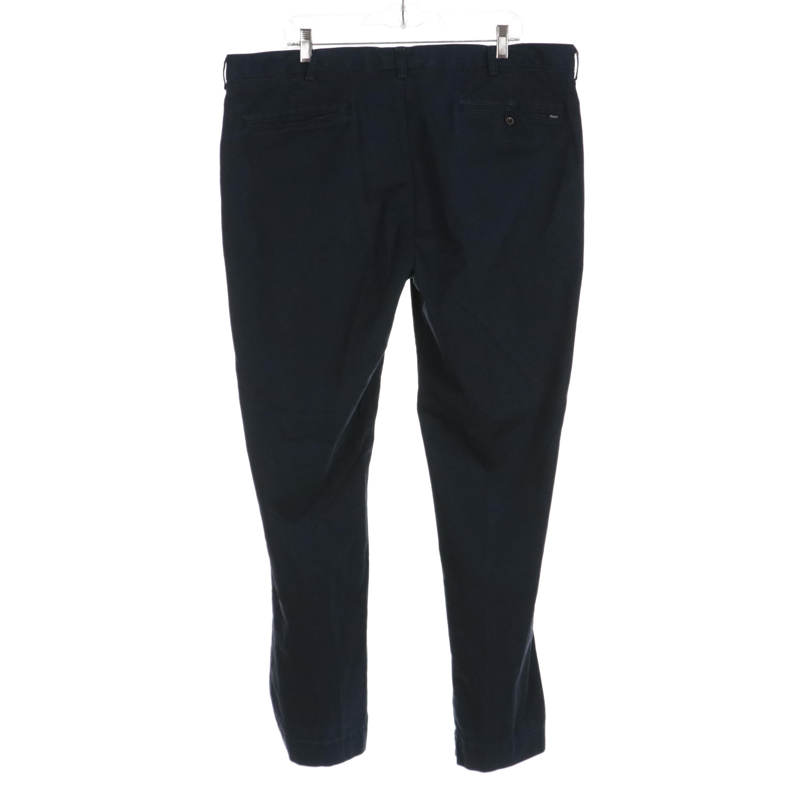 Men's Polo Ralph Lauren Slacks in Navy Blue Stretch Cotton
