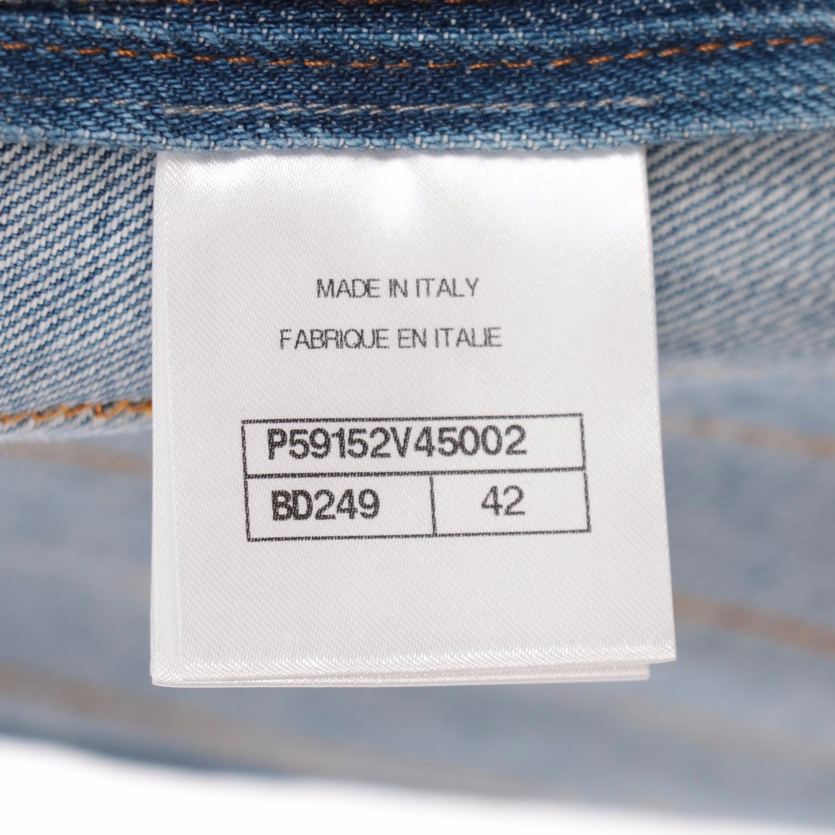 Chanel Blue Denim Front-Zip Jacket with Cape Style Collar, New With Tags