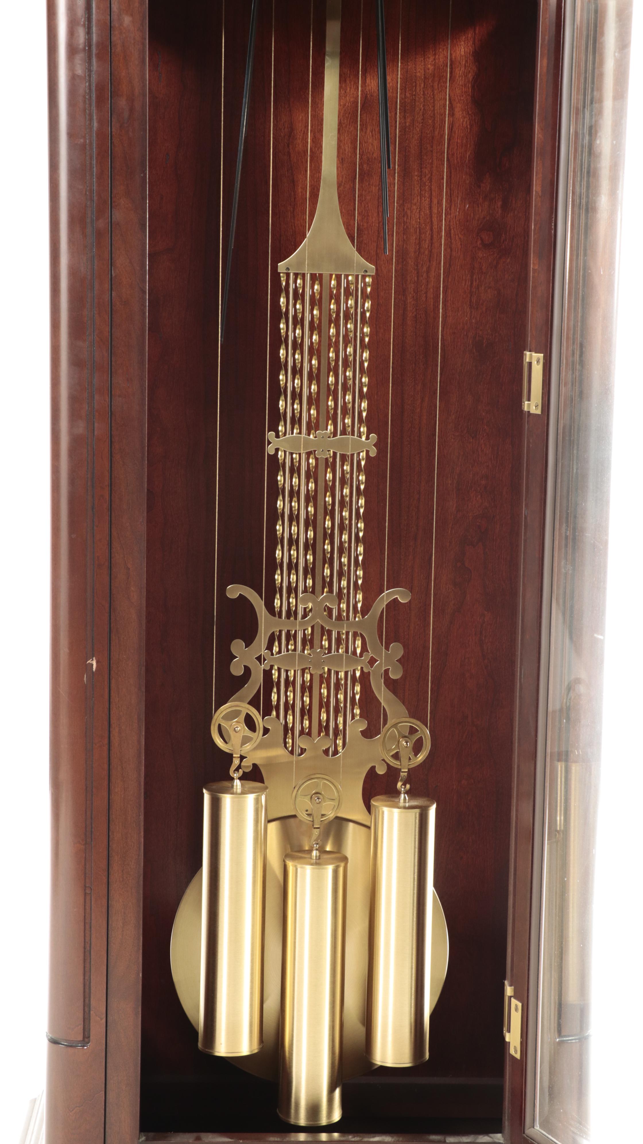Sovereign Ltd. "Carleton" Cherrywood Grandfather Clock, Late 20th Century