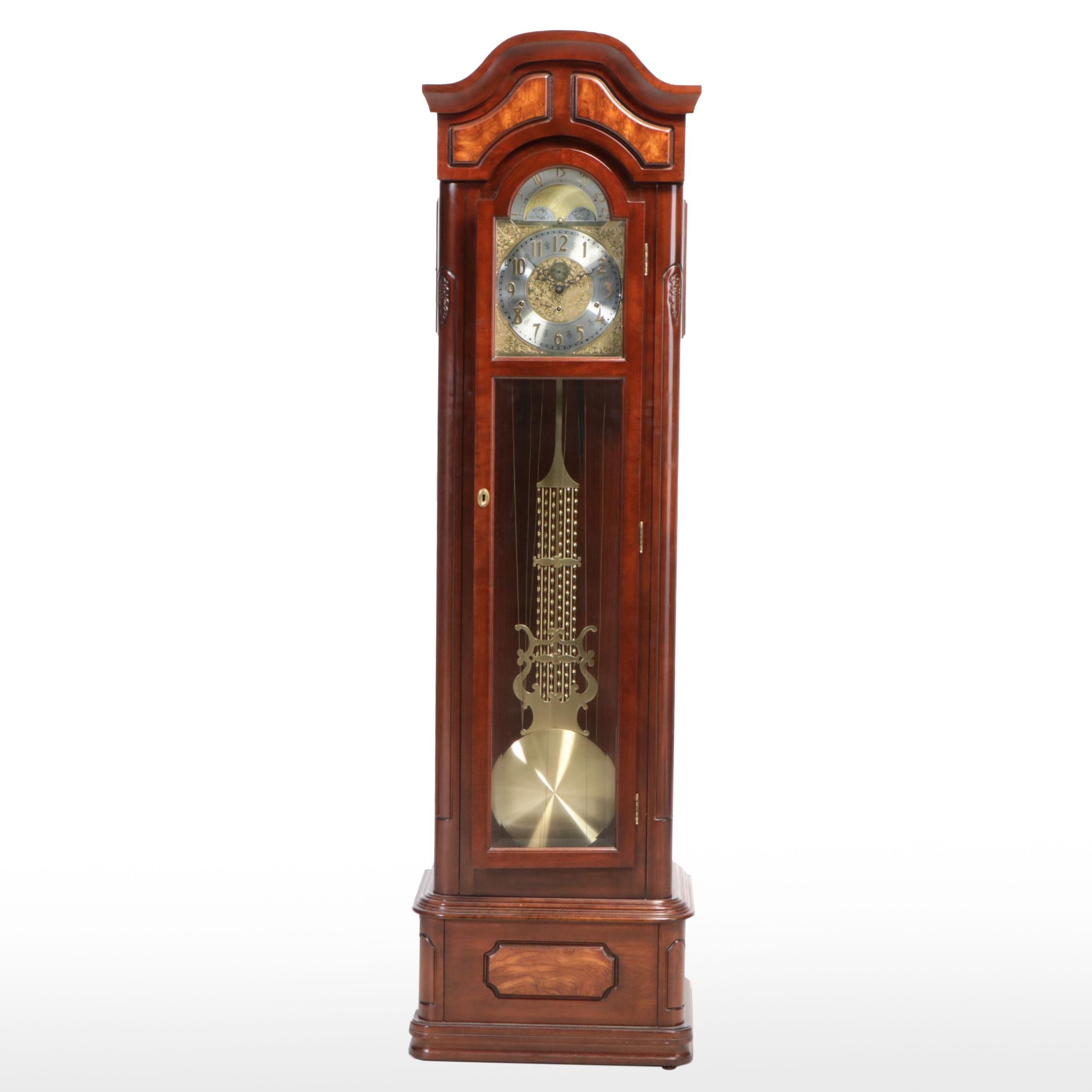 Sovereign Ltd. "Carleton" Cherrywood Grandfather Clock, Late 20th Century