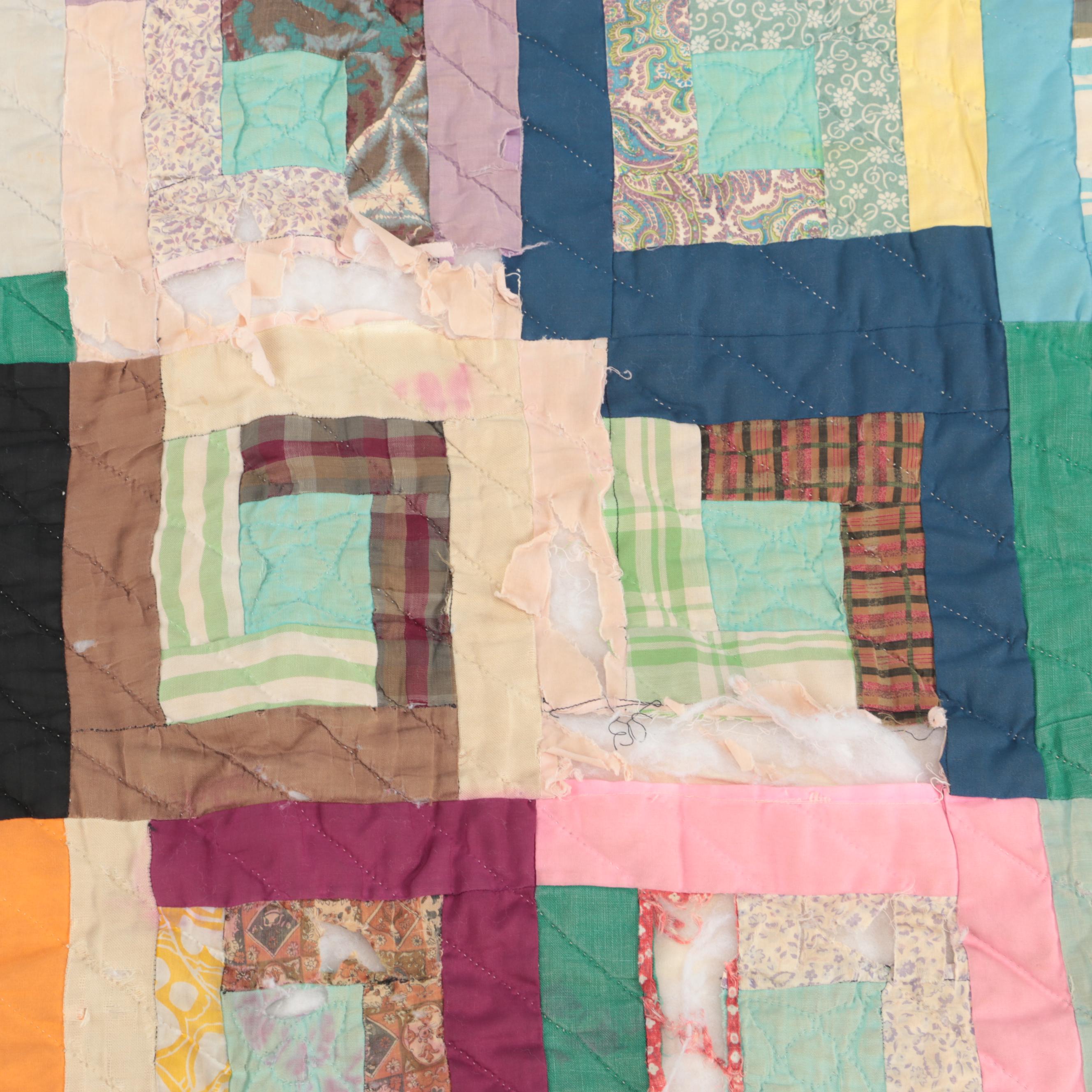 Handmade "Log Cabin" Quilt